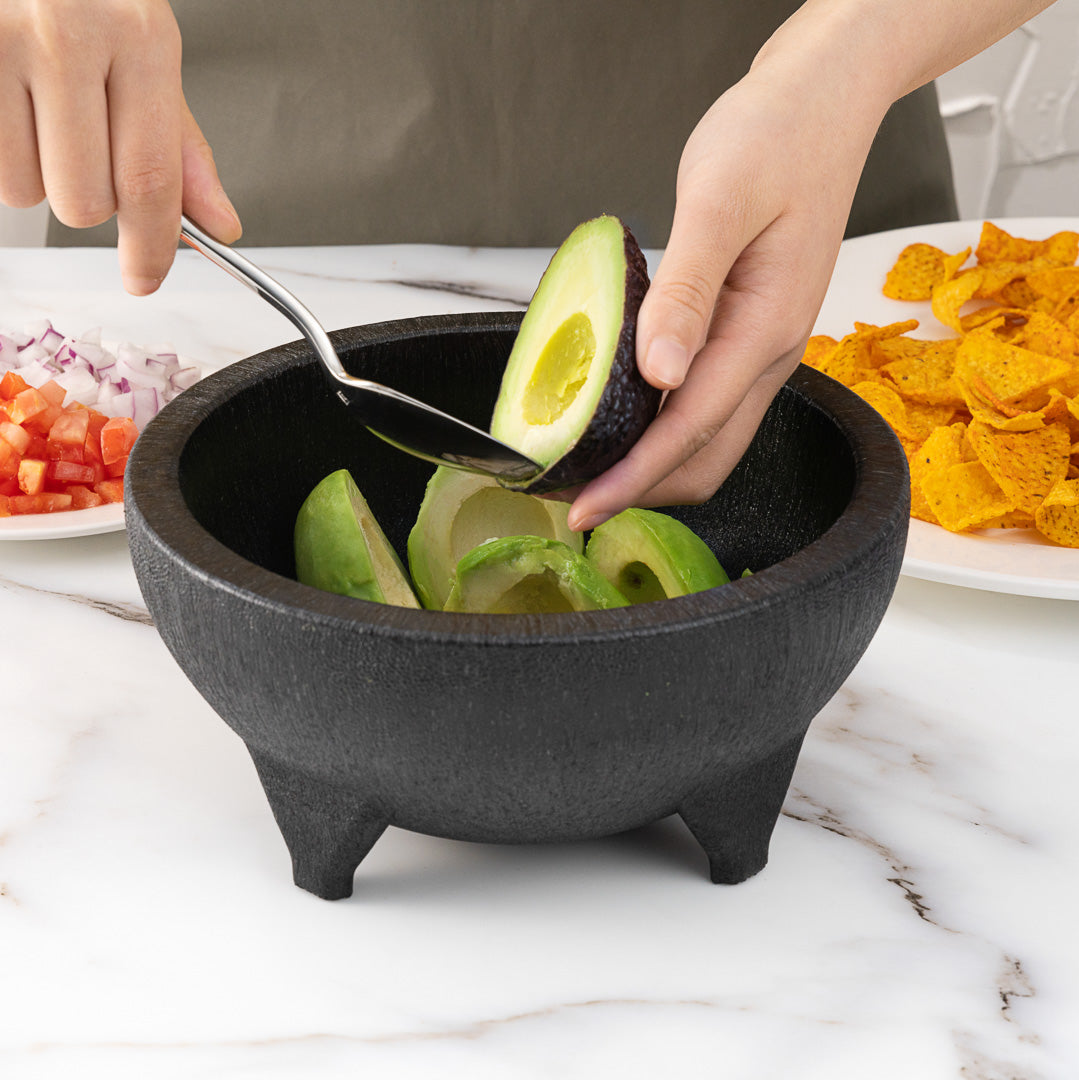 56 oz Black Thermal Plastic Molcajete Bowl - 8.75
