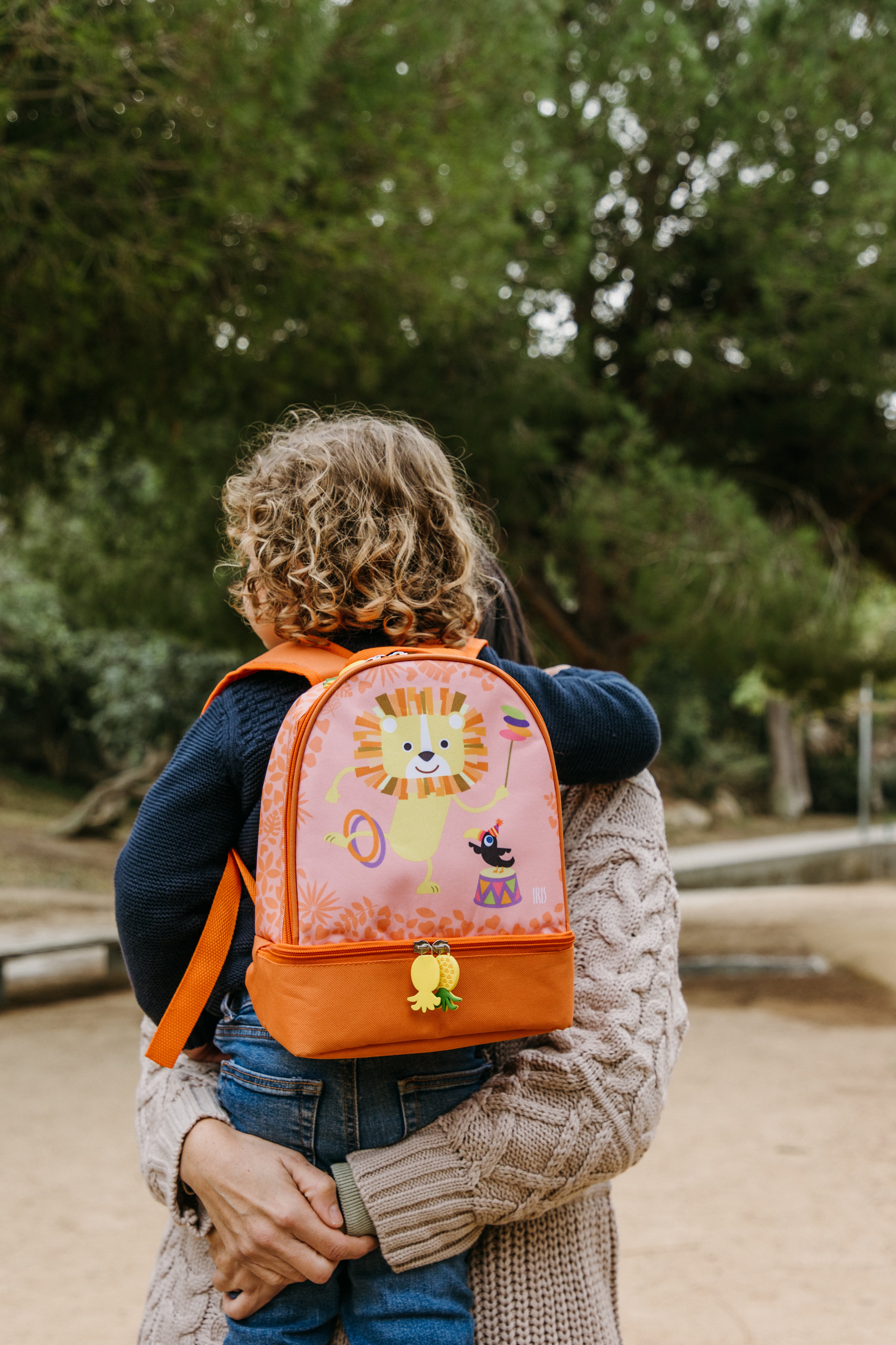 Funny Jungle Apricot 2-in-1 Backpack & Snack Pouch - Perfect for School, Travel, and Outdoor Adventures