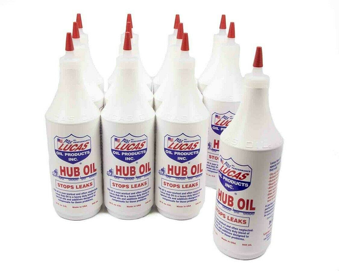 Lucas Oil 10088 Hub Oil - 32oz (12 Pack) | High-Performance Wheel Bearing Grease for Trailers, Trucks & Heavy-Duty Vehicles | Prevents Corrosion & Extends Bearing Life
