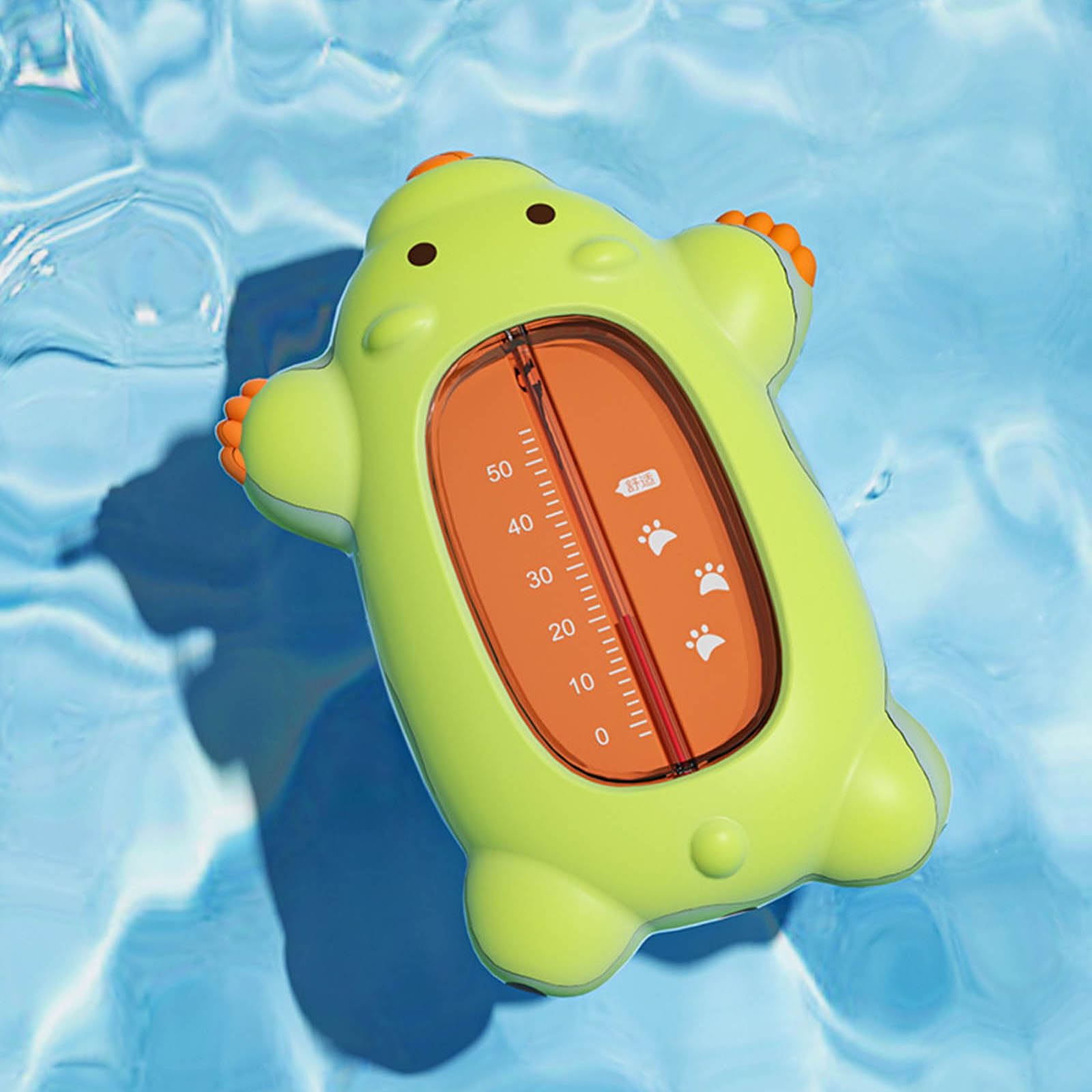 Cartoon Bear Baby Bath Toy with Floating Water Temperature Detector for Newborns - Fun & Safe Bath Time Essential for Infants