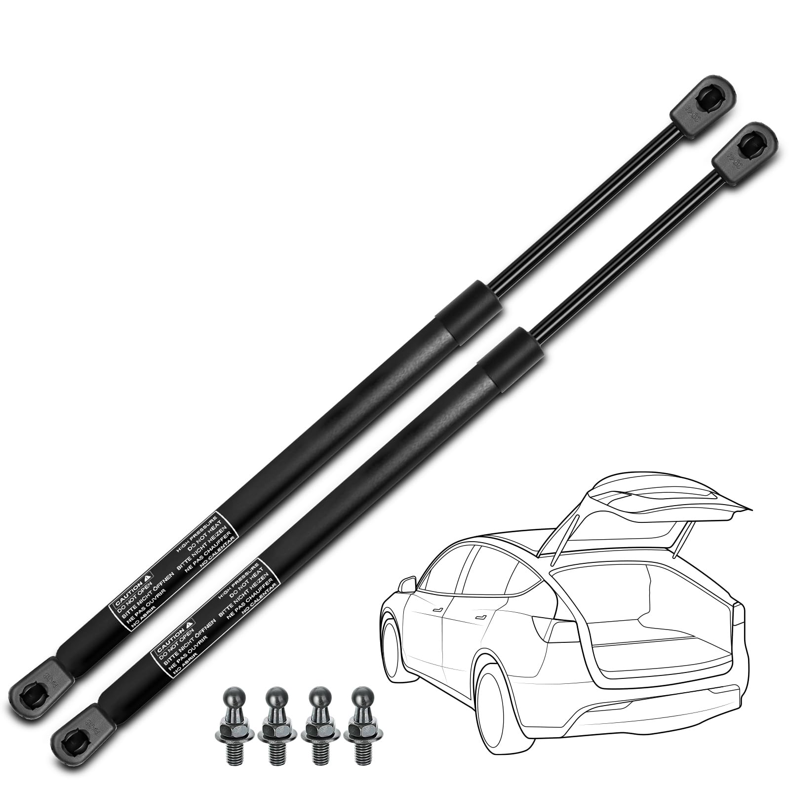 YHTAUTO Rear Hatch Gas Struts Shocks Replacement for Jeep Compass 2007-2017 & Patriot 2017 - Set of 2 Lift Supports - Easy Installation, Durable Performance for Smooth Trunk Access
