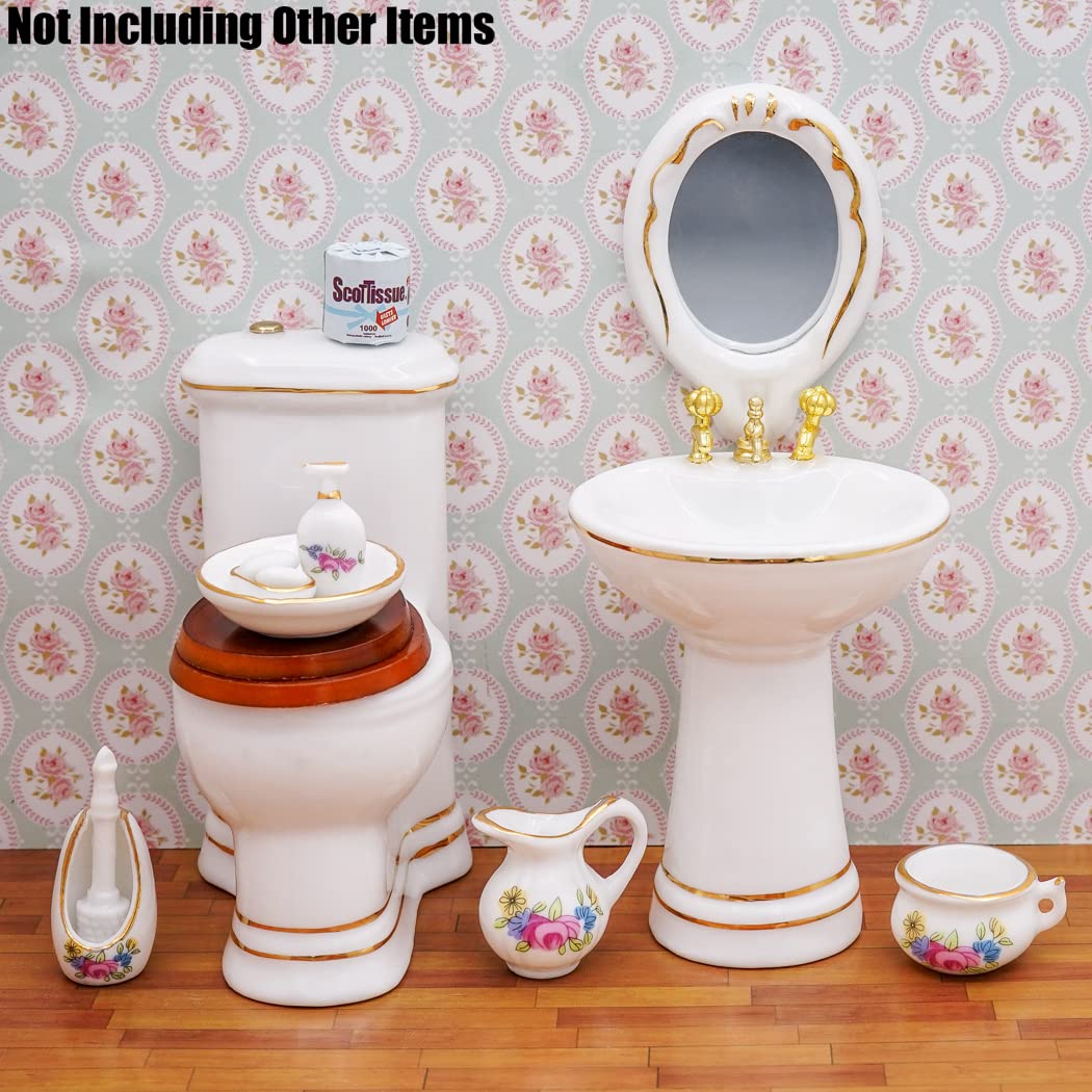 1/12 Scale Miniature Cleaning Tools Set - Dollhouse Bathroom Accessories for DIY Crafts, Model Scenes & Collectors (Perfect for Dollhouse Bathrooms, Miniature Displays & Hobby Projects)