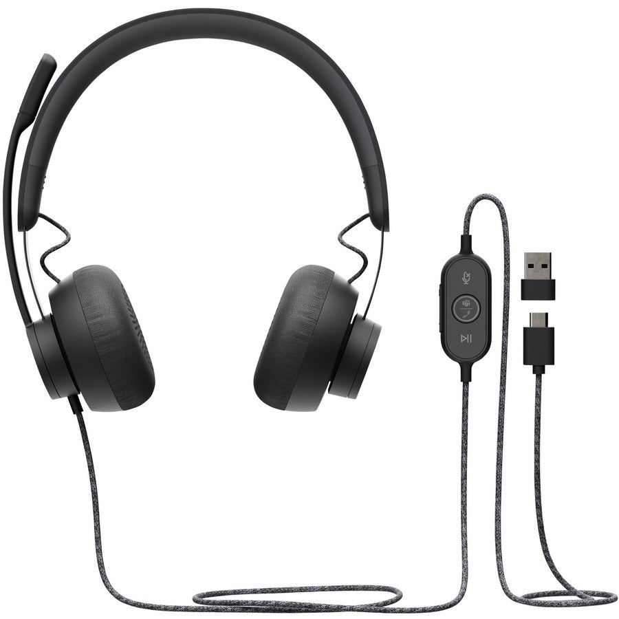 Logitech Zone Wired Headset with Noise-Canceling Mic - USB Computer Headphones for Office, Gaming & Online Meetings - Comfortable Over-Ear Design for All-Day Use