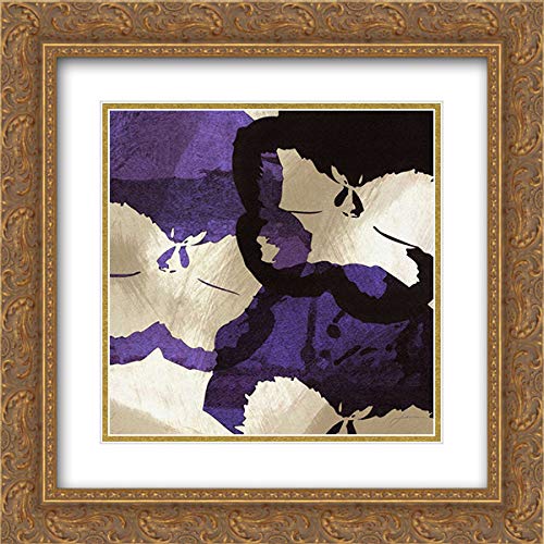 Bloomer Tiles VIII - 15x15 Inch Gold Ornate Framed & Double Matted Museum Art Print by James Burghardt | Perfect for Living Room, Bedroom & Office Decor