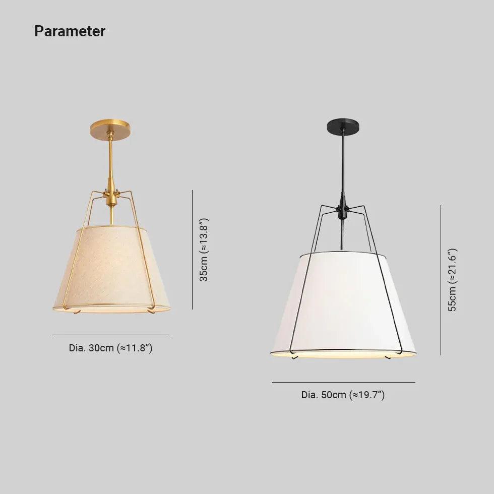 Modern White Fabric Shade Pendant Light - Elegant Ceiling Lighting for Living Room, Bedroom & Dining Area