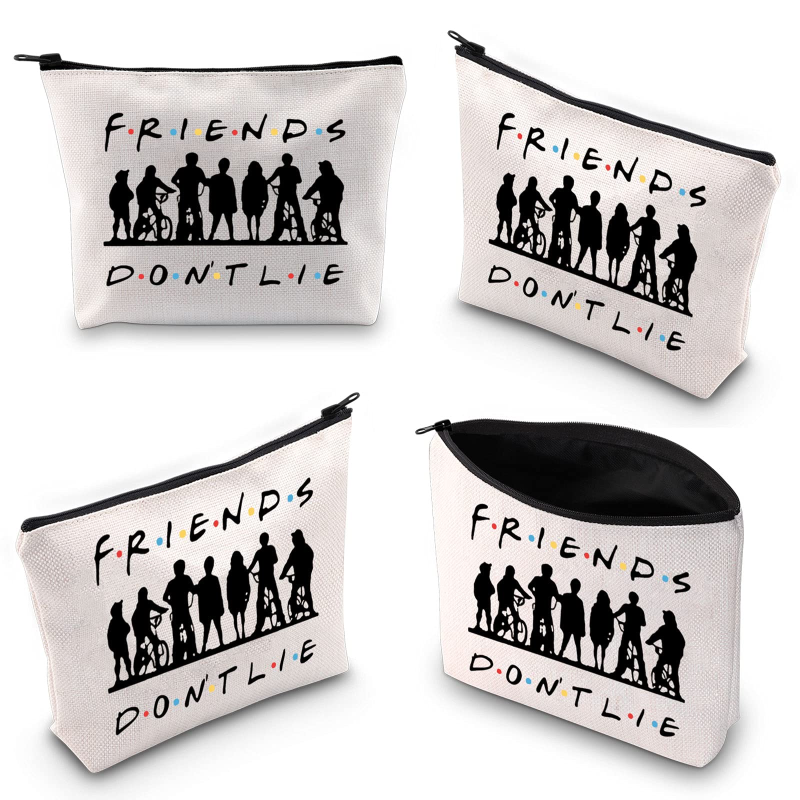 Stranger Things Hawkins Middle School Eleven Mike Dustin Friends Themed Zipper Pouch Makeup Bag - Perfect for Cosplay, School Supplies & Gift Ideas