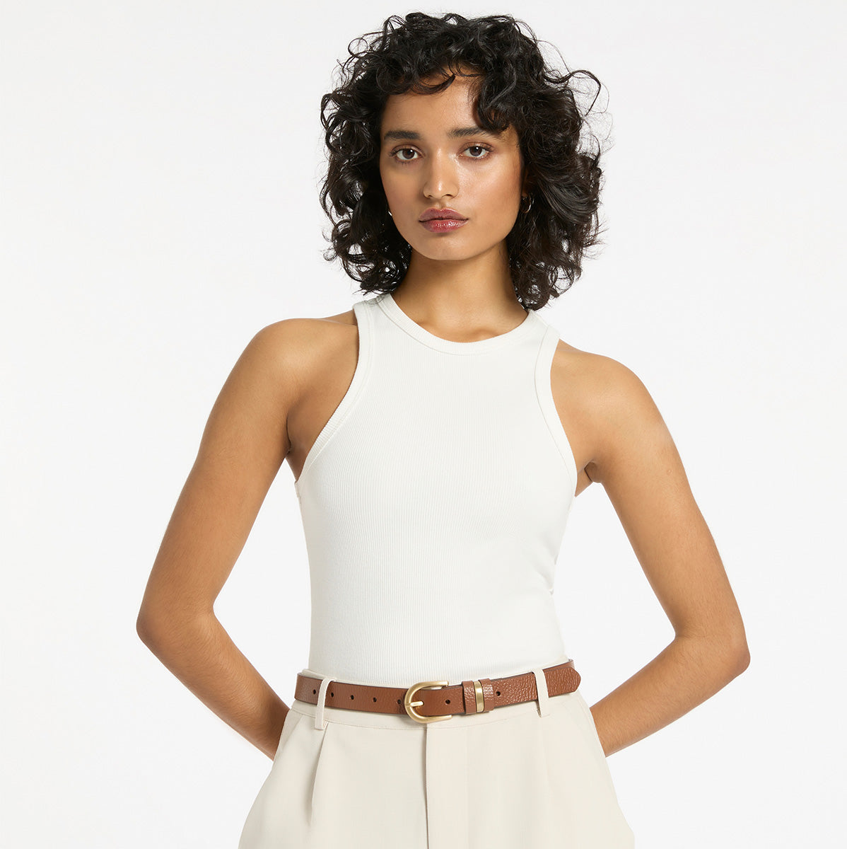 Over And Over Belt - Tan & Gold Adjustable Waist Belt for Women | Stylish Accessory for Dresses, Jeans & Casual Outfits