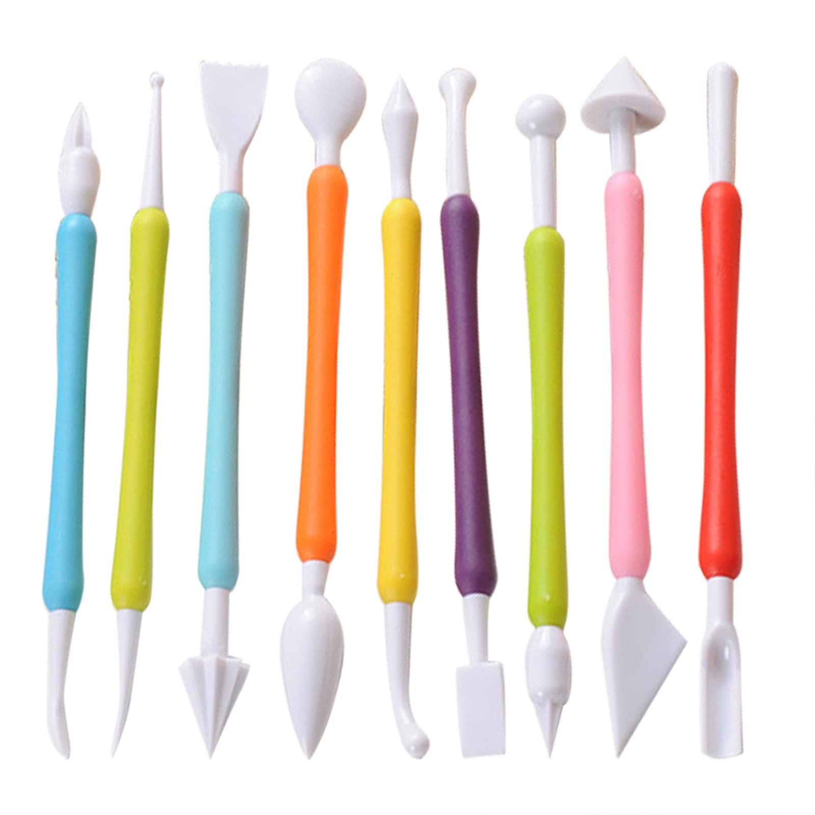 9-Piece Multicolor DIY Cake Fondant & Gumpaste Decorating Tool Set - Rice Molder & Round Cutters for Cake Decorating, Baking, and Rice Cake Making - Perfect for Home Bakers & Professional Pastry Chefs