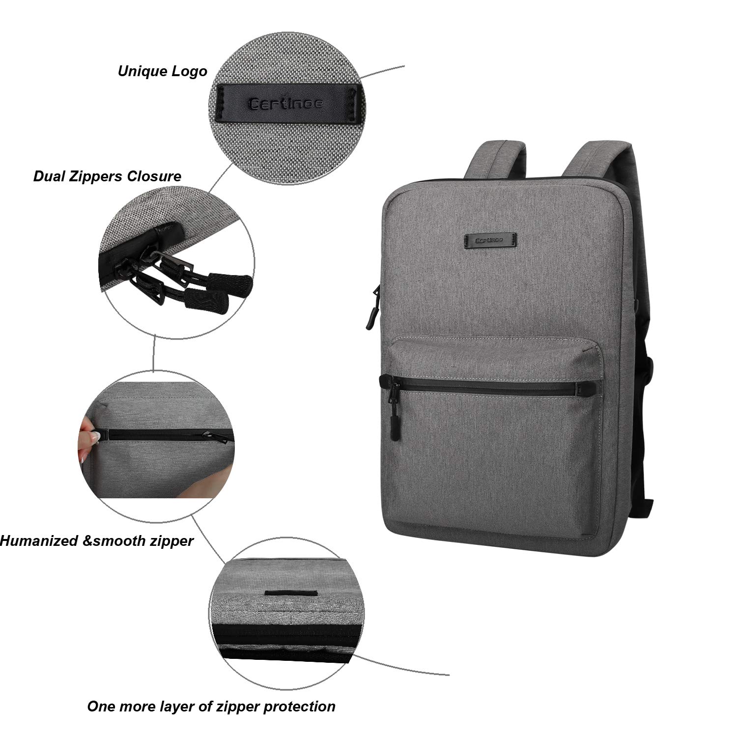 YOUPECK Slim Business Backpack for Men - Lightweight Water Resistant Laptop Bag Fits 14 15 15.6 Inch Laptops - Perfect for Office Work, Business Travel & Daily Commute