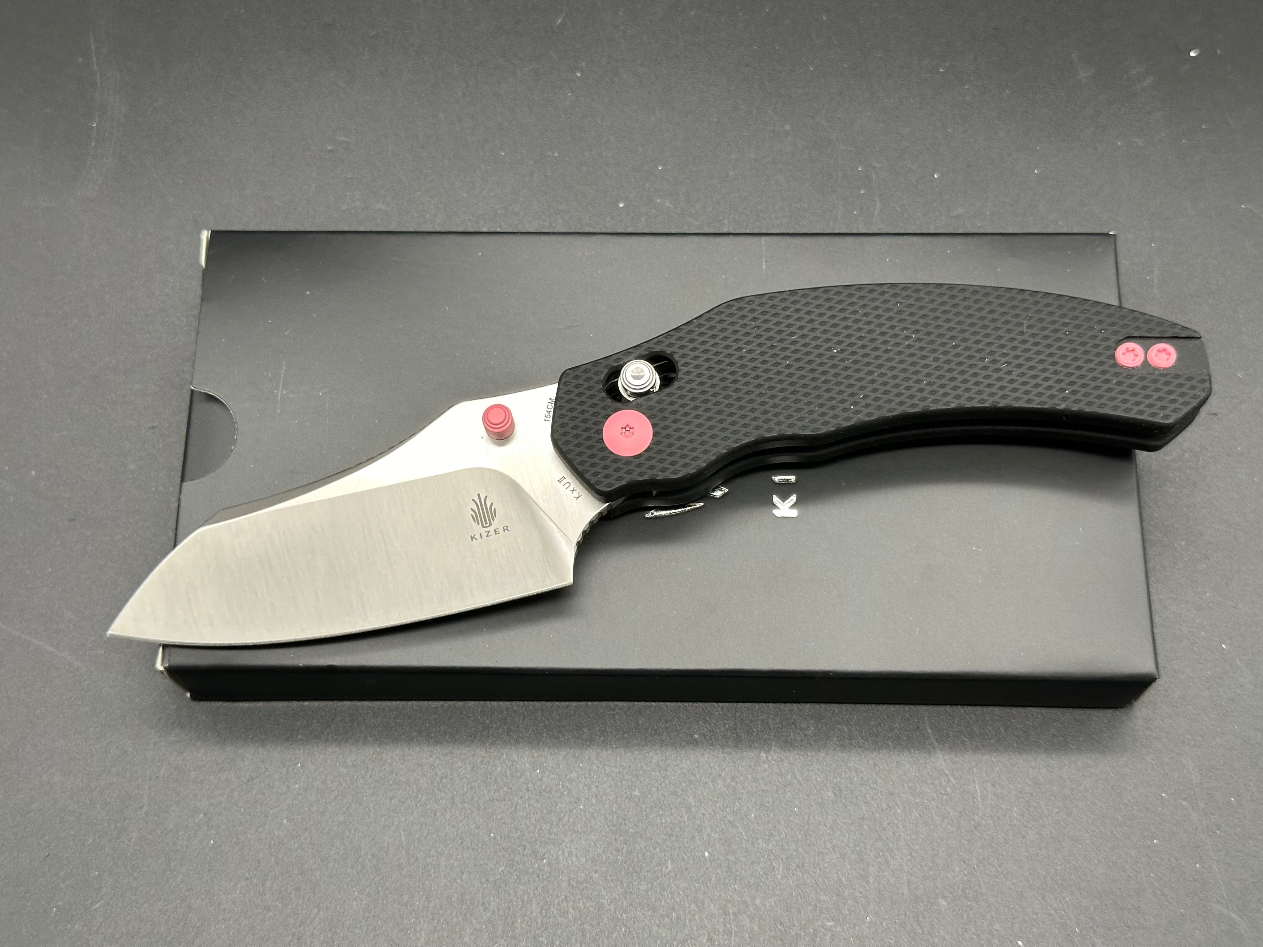 Kizer Bulldog 154CM Folding Knife - High-Quality Pocket Knife with Aluminum Handle & Clutch Lock for Outdoor, Camping, Hiking, and EDC Use