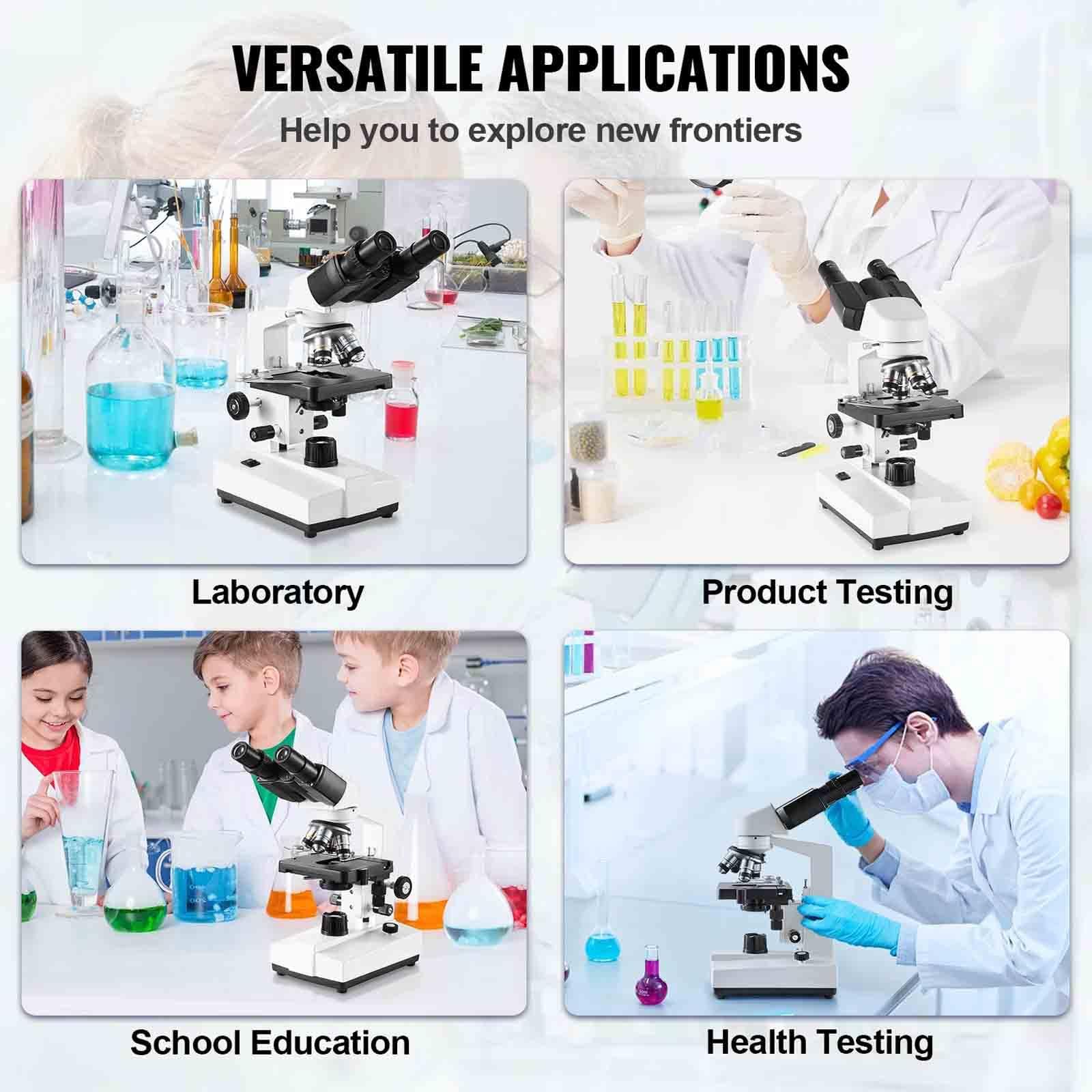 Professional Binocular Compound Microscope 30000X-70000X Magnification with LED Illumination & Phone Adapter - Ideal for Students, Adults & Kids - Perfect for Lab Research, Classroom Learning & Home Science Exploration