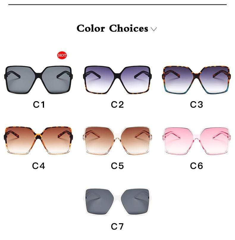 Big Square Oversized Sunglasses for Women - Black Designer Gradient Polarized UV Protection - Fashionable & Trendy Shades for Beach, Driving & Outdoor Activities