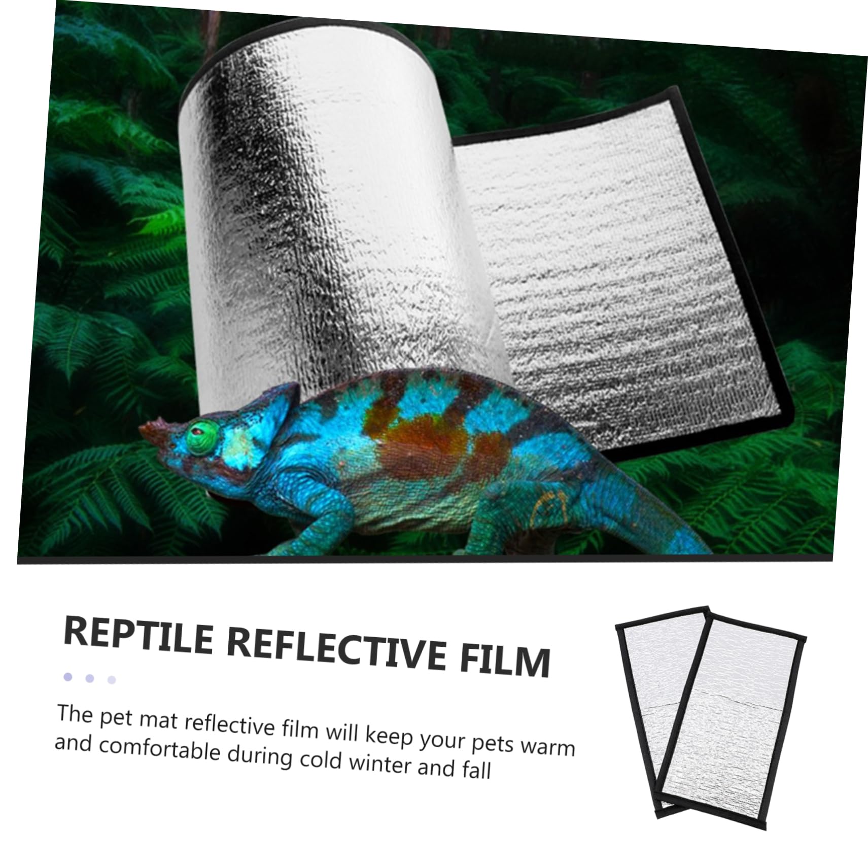 2-Pack Reptile Terrarium Heating Pad with Aluminum Clad Film - Insulated Radiant Heat Panel for Snakes, Lizards & African Reptiles - Perfect for Vivariums, Tanks & Enclosures
