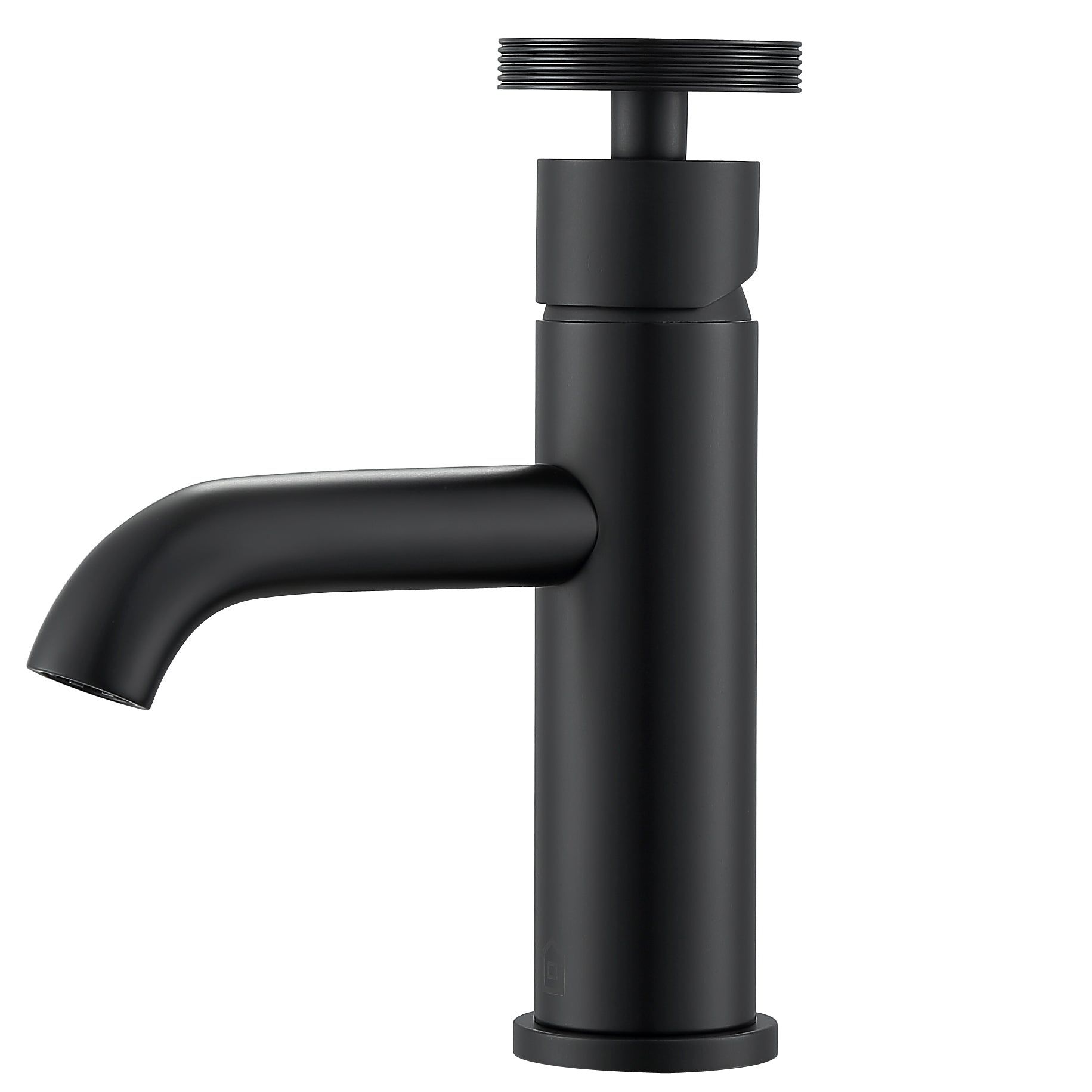 Ancona Nova Series Matte Black Single Lever Bathroom Faucet - Modern Waterfall Spout for Vanity Sink, Powder Room & Guest Bathroom Decor