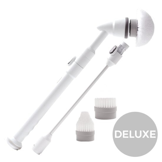 Turbo Scrub 360 Deluxe - Electric Spin Scrubber for Deep Cleaning Bathrooms, Kitchens & Tiles | Rechargeable Cleaning Brush with 5 Replaceable Heads | Perfect for Shower, Sink, Grout & Hard-to-Reach Areas