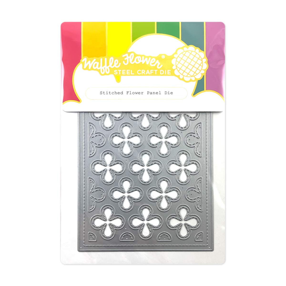 Waffle Flower Stitched Flower Panel Die - DIY Scrapbooking, Card Making, and Paper Crafting Supplies for Handmade Greeting Cards and Home Decor