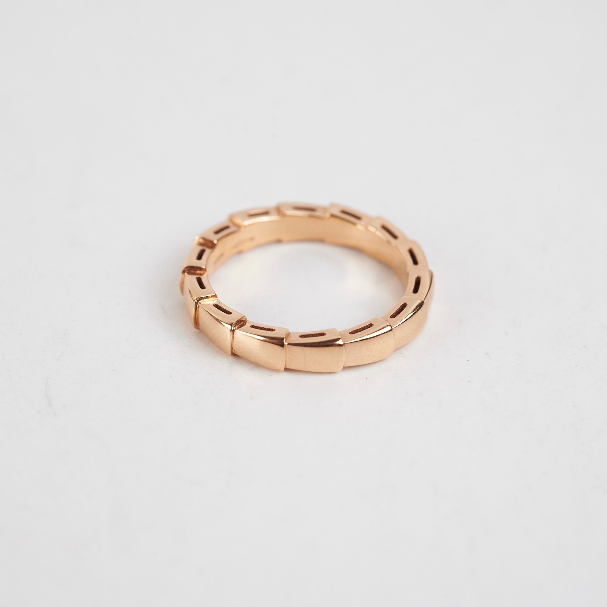 Bvlgari Serpenti Rose Gold Ring Size 55 - Luxury Italian Jewelry for Women, Elegant Snake Design for Parties & Special Occasions