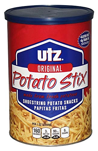Utz Original Potato Stix – 15 Oz. Resealable Canister – Crispy Shoestring Potato Snacks Made from Fresh Potatoes | Cholesterol Free, Trans-Fat Free & Gluten-Free | Perfect for Parties, Road Trips & Healthy Snacking