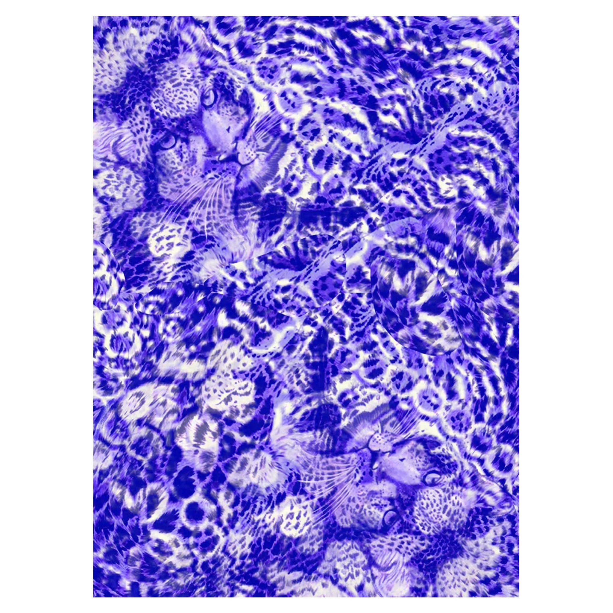 Blue Leopard Print Kaftan with Beach Fringe - Perfect for Summer Vacations, Pool Parties & Boho Fashion