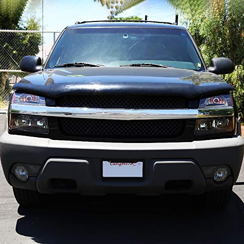 2002-2006 Chevy Avalanche 1500/2500 Black Replacement Headlights & Bumper Turn Signal Lights Pair (Left+Right) - Upgrade for Night Driving & Off-Road Adventures