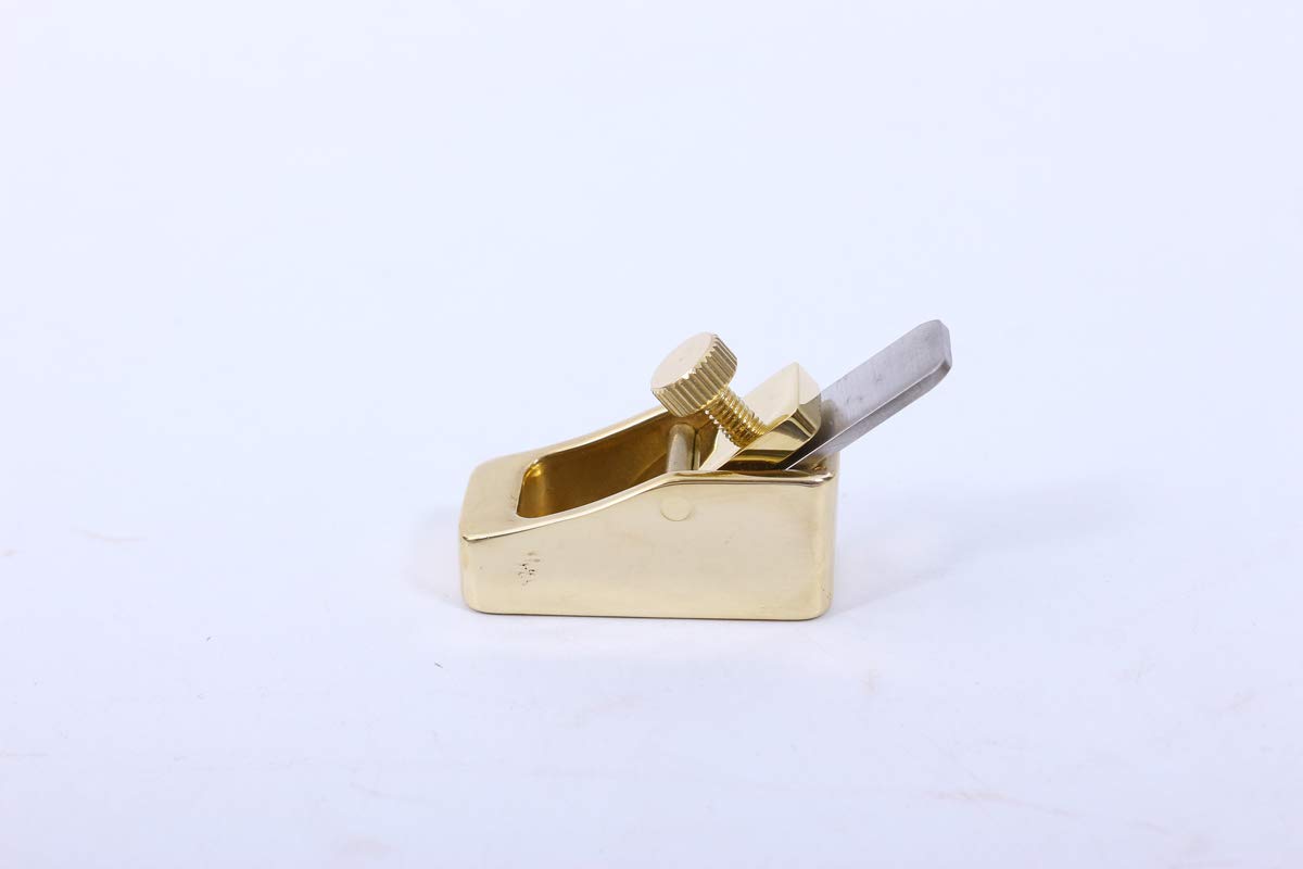 Premium Brass Mini Plane for Guitar & Violin Making - High-Quality Steel Blade Flat Bottom Luthier Tool | Perfect for Woodworking, Instrument Repair & Craft Projects