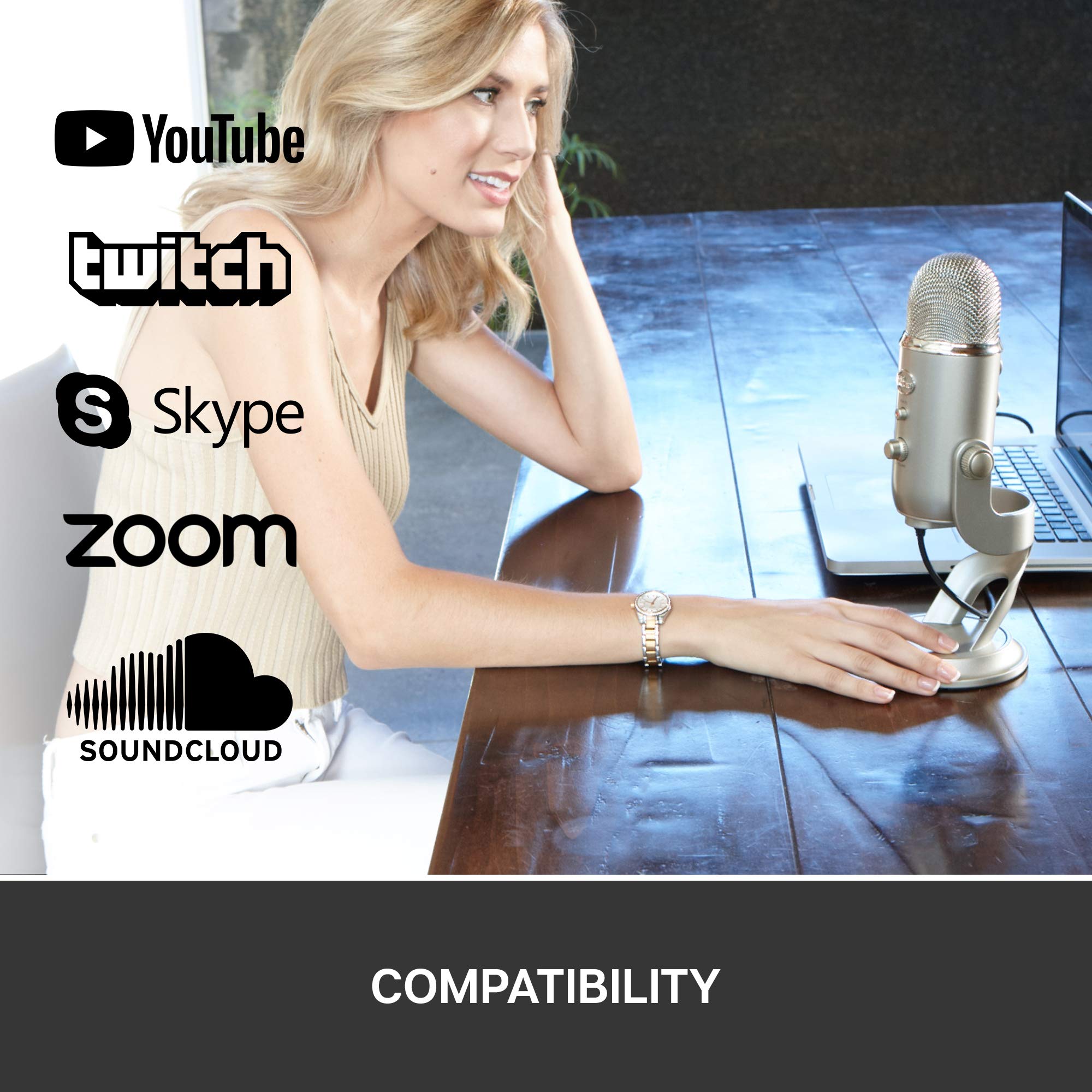 Logitech Blue Yeti USB Microphone - 10th Anniversary Edition - Silver - Professional Condenser Mic for Streaming, Podcasting, Gaming & Home Studio Recording