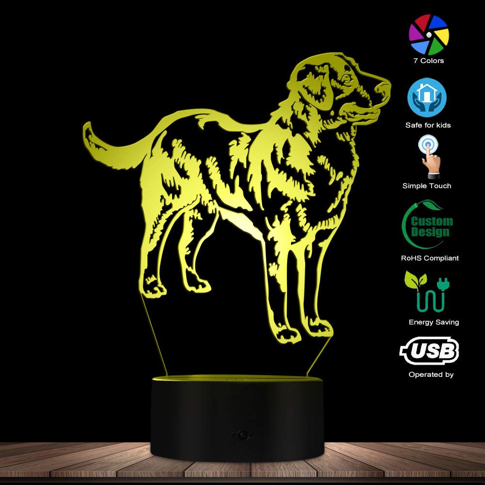3D Swiss Bernese Mountain Dog LED Night Light - Modern Pet-Themed Home Decor for Bedroom, Nursery & Living Room - Cute Puppy Sleep Light for Kids & Dog Lovers