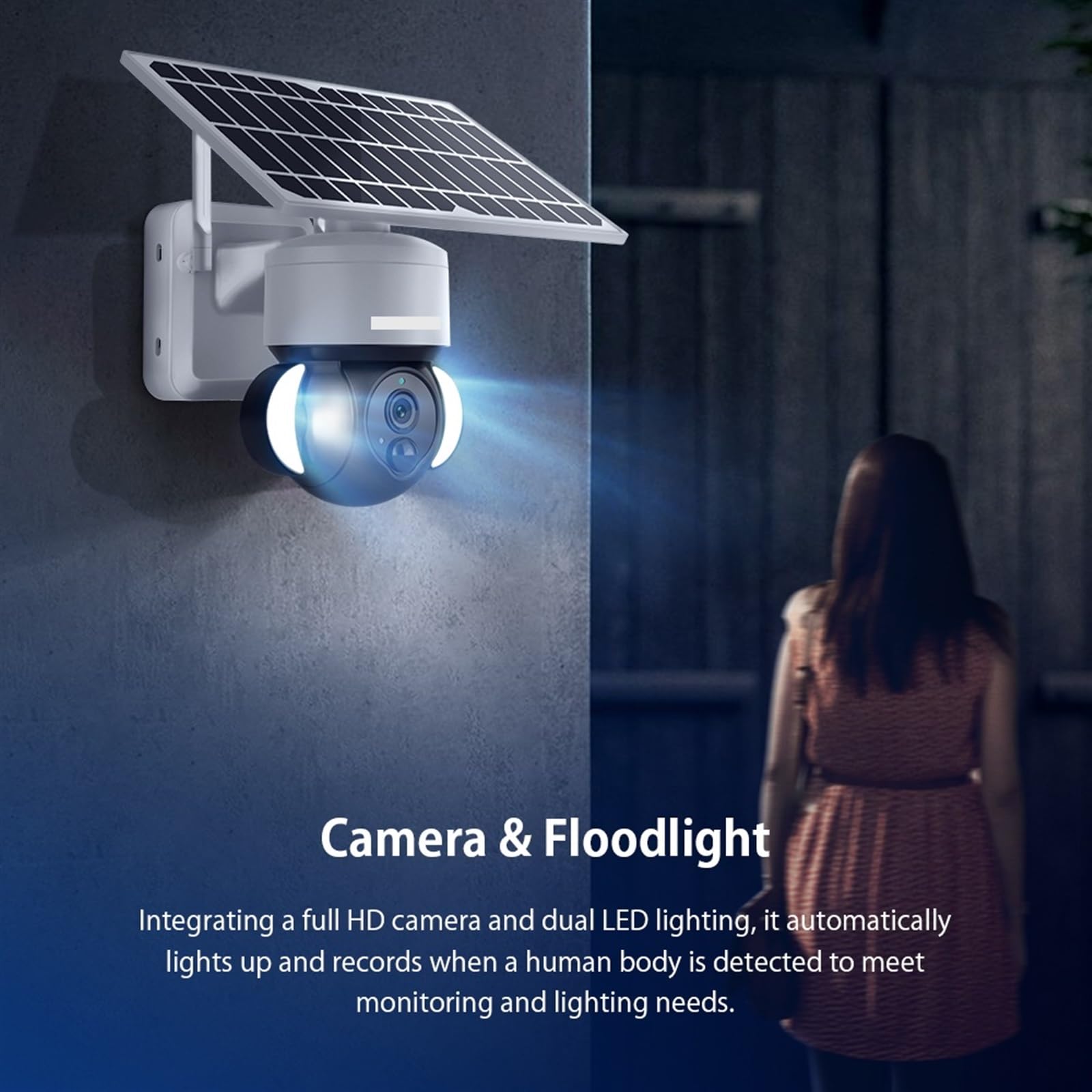 4G Solar Security Camera 1080P HD Outdoor - Wireless PTZ CCTV Camera with Built-in Solar Panel & Battery - Weatherproof Night Vision for Home, Street, Yard Surveillance (WiFi, 64GB Storage) - Perfect for Remote Monitoring & Property Protection
