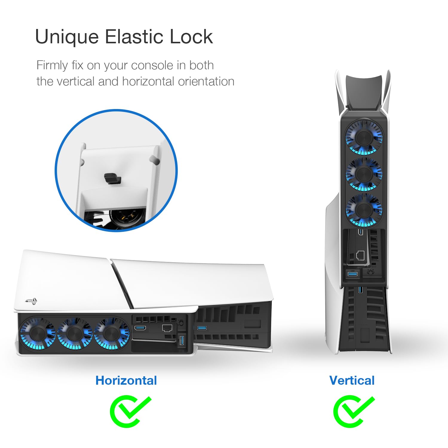 Upgraded Quiet Cooling Fan with LED Light for PS5 Slim Console - Digital & Disc Edition | Enhanced Airflow for Gaming & Streaming | Perfect for Long Gaming Sessions & Hot Environments