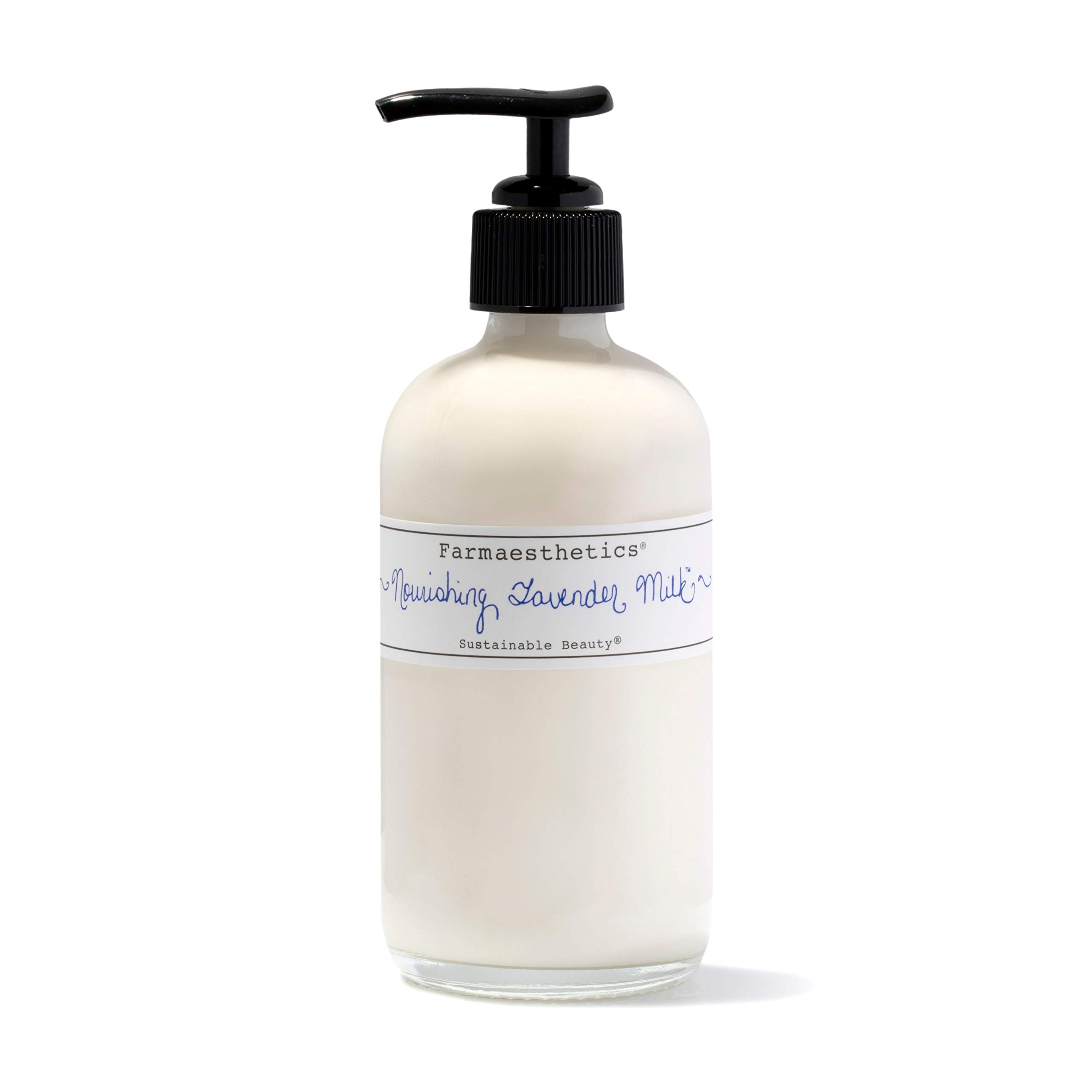 Farmaesthetics Nourishing Lavender Milk Face & Body Lotion 8oz - Organic, All Natural Skincare for Dry Skin | Vegan, Cruelty-Free, Small Batch | Perfect for Daily Hydration & Nighttime Routine