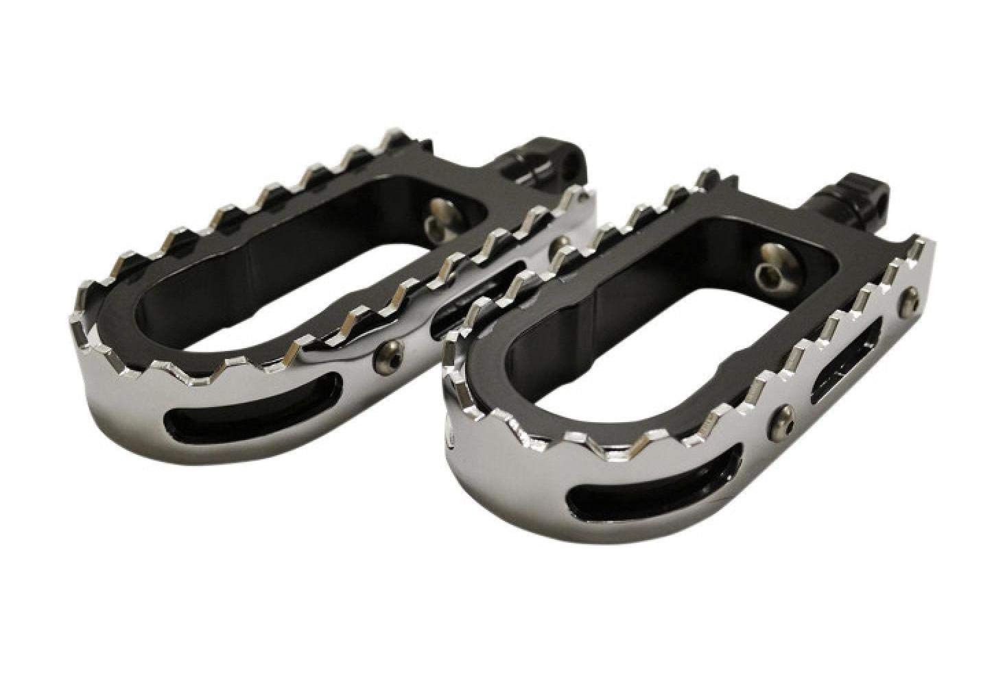 LA Choppers BMX Footpegs - Black Peg with Chrome Teeth LA-7205-00B - Durable Motorcycle Footrests for BMX Bikes, Cruisers & Custom Builds - Perfect for Stunt Riding, Urban Commuting & Bike Shows