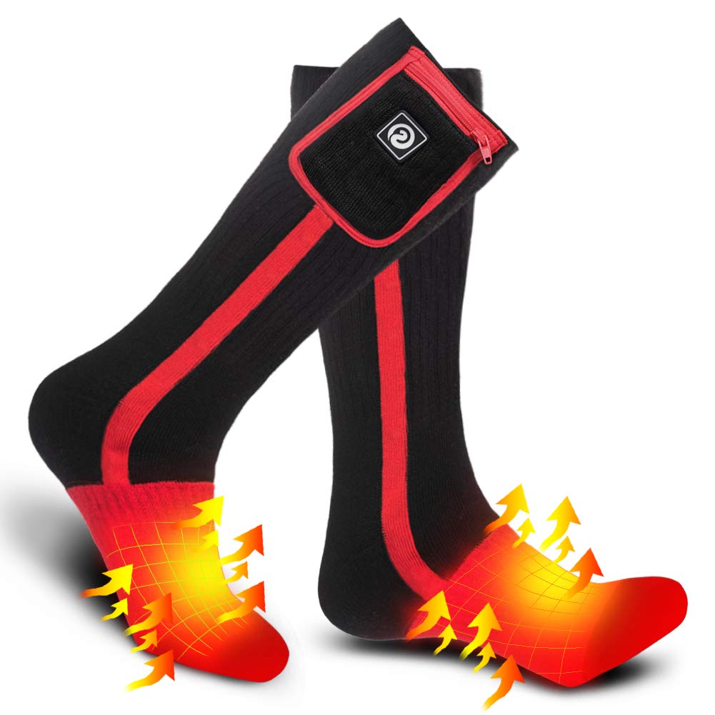 Rechargeable Heated Socks for Men & Women - 7.4V 2200mAh Electric Warm Winter Socks, Thermal Heating Foot Warmers for Cold Weather - Perfect for Hunting, Skiing, Camping & Outdoor Winter Activities