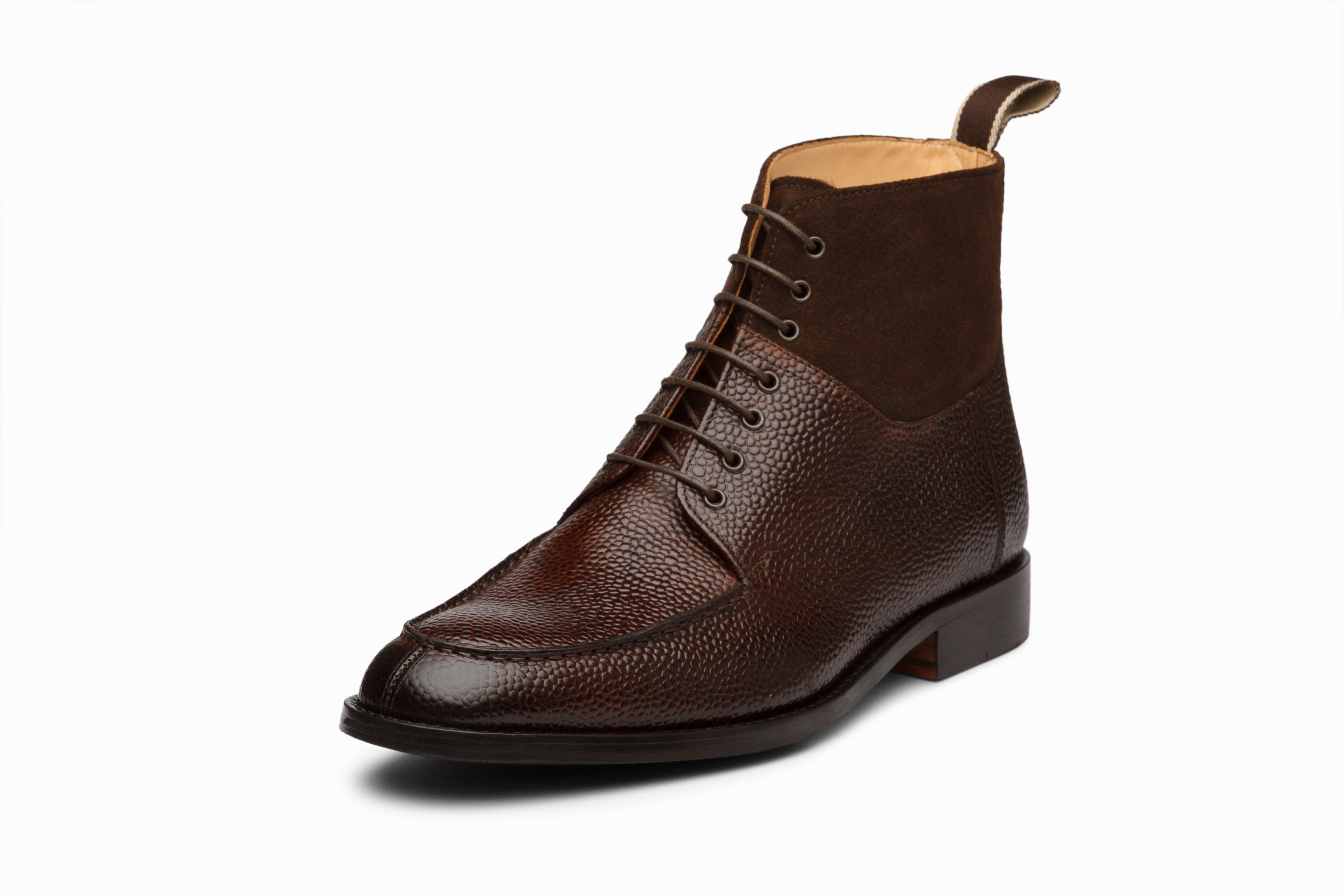 Men's Dark Brown Split Toe Derby Suede Combination Boots - Comfortable & Stylish Casual & Dress Shoes for Work, Office & Outdoor Wear
