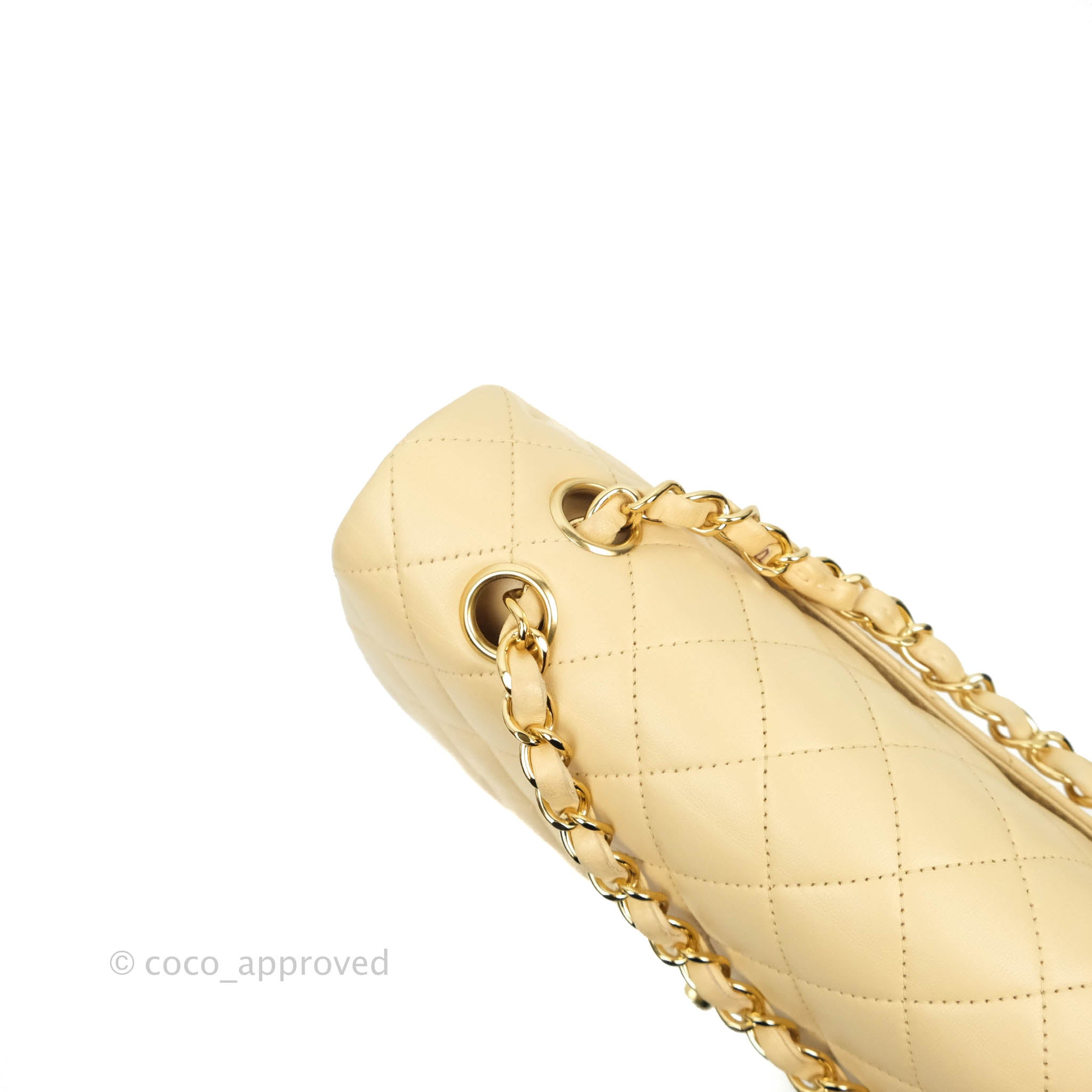Chanel Classic Medium Double Flap Bag in Beige Lambskin Leather with Gold Hardware - Luxury Designer Handbag for Women, Perfect for Work, Date Night & Special Occasions