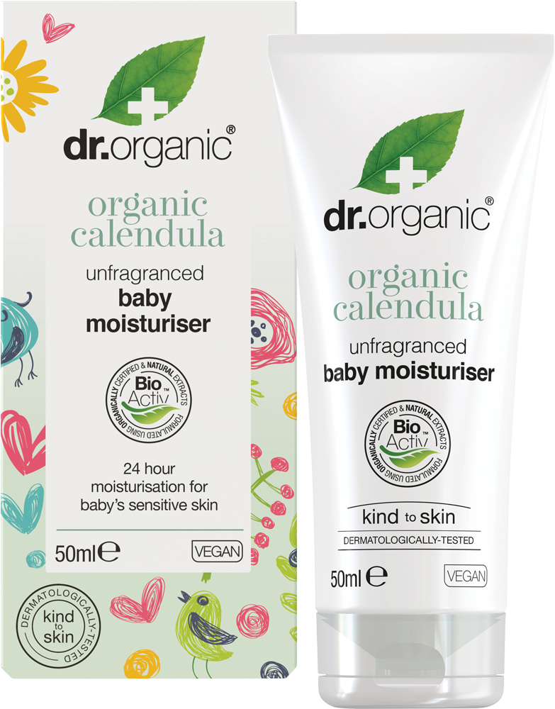Dr Organic Unfragranced Baby Moisturizer with Organic Calendula - Gentle Hydration for Sensitive Skin, Diaper Rash Relief & Daily Baby Care