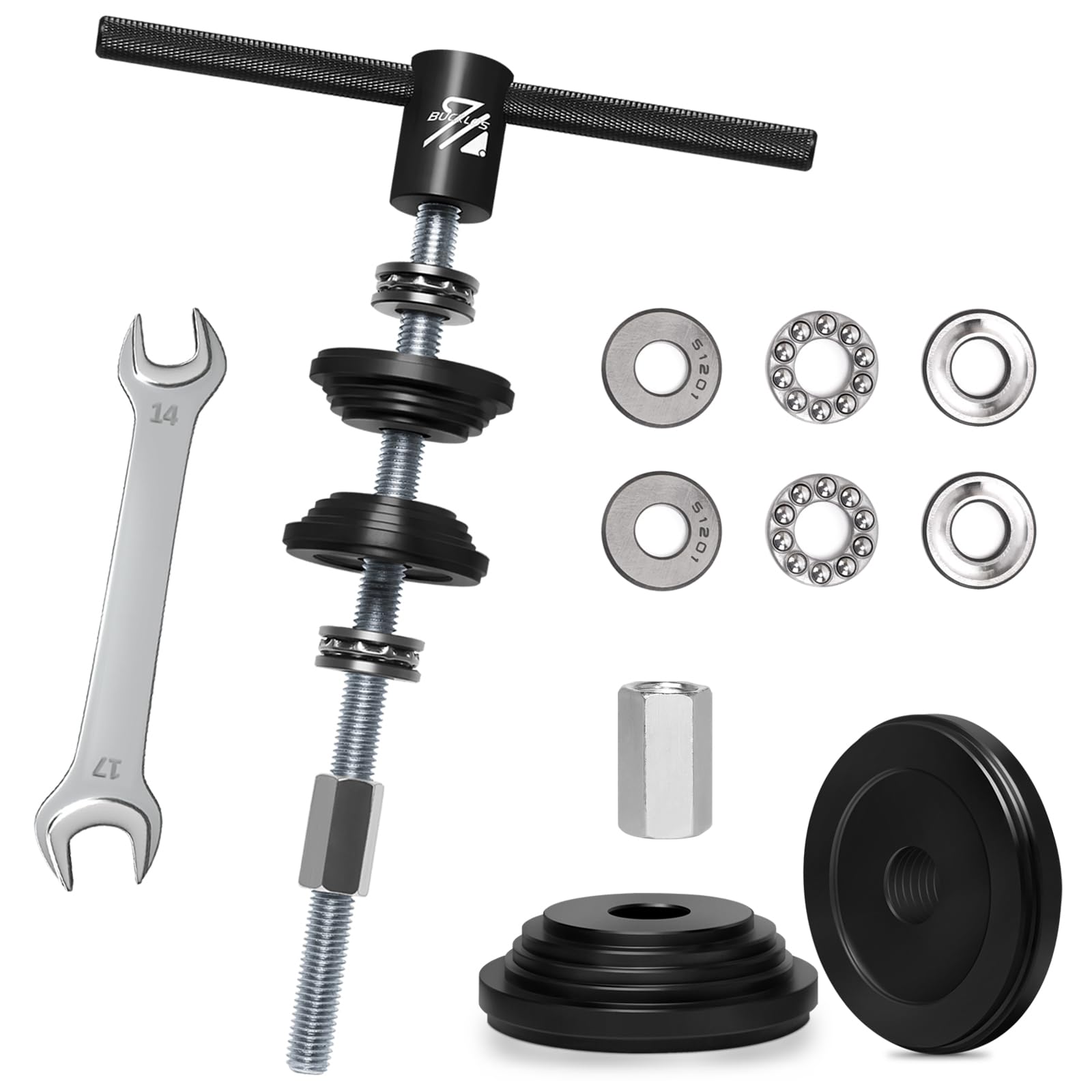 BUCKLOS Bike Headset Press Tool - Bottom Bracket Installation Kit with Bearing Press - Compatible with Most Bicycle Headsets & Press-Fit Bottom Brackets - Perfect for DIY Bike Repair & Maintenance at Home or Shop
