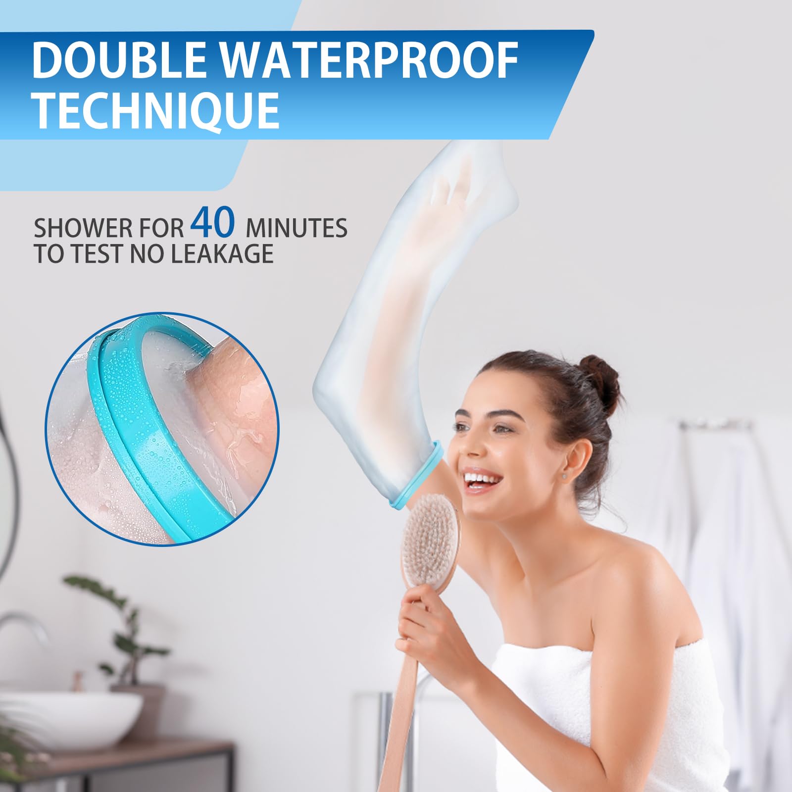 Waterproof Arm Cast Cover for Shower - Soft & Comfortable Cast Protector for Broken Arm, Surgery Recovery, Wounds & Burns - Reusable Medical Shower Sleeve for Daily Use & Post-Op Care