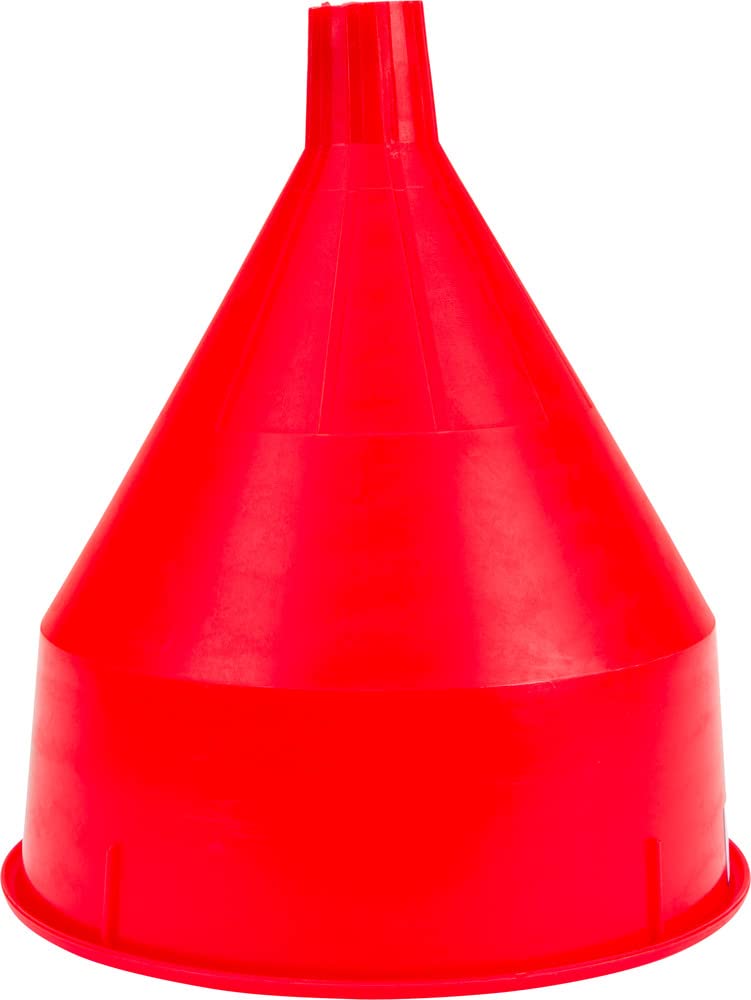 Little Giant Orange Plastic Funnel 10-1/2 Inch Height 192 oz Capacity - Ideal for Automotive Fluids, Home Brewing & Kitchen Use