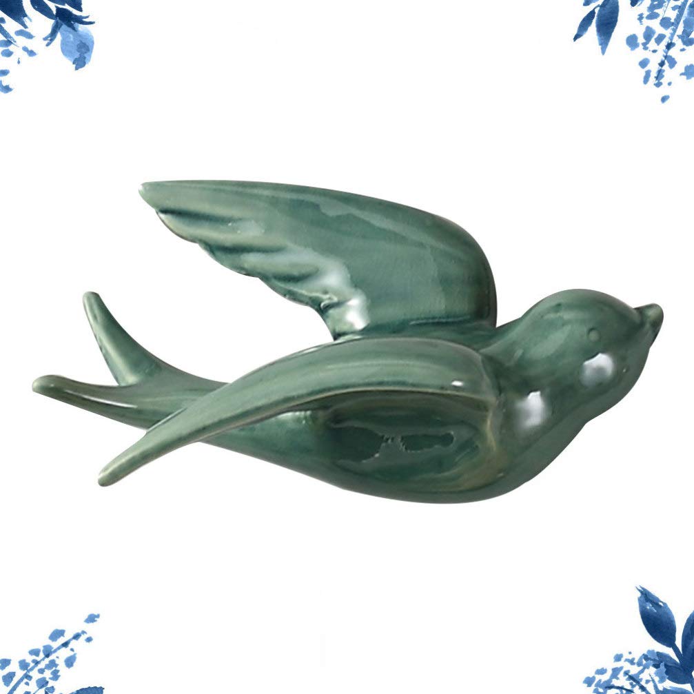Ceramic Hanging Swallows & Sparrows - Handcrafted Bird Wall Decor Sculptures for Living Room, Garden & Outdoor Spaces | Elegant Dove Figurines & Decorative Bird Ornaments for Home & Patio Decor