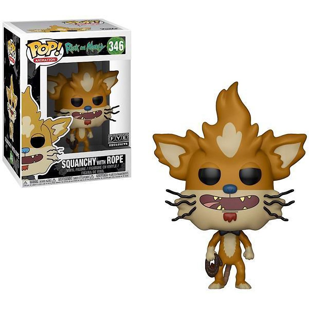 Rick and Morty Squanchy Plush Toy with Rope - Official FYE Exclusive Collectible - Perfect for Fans, Gifts, and Home Decor