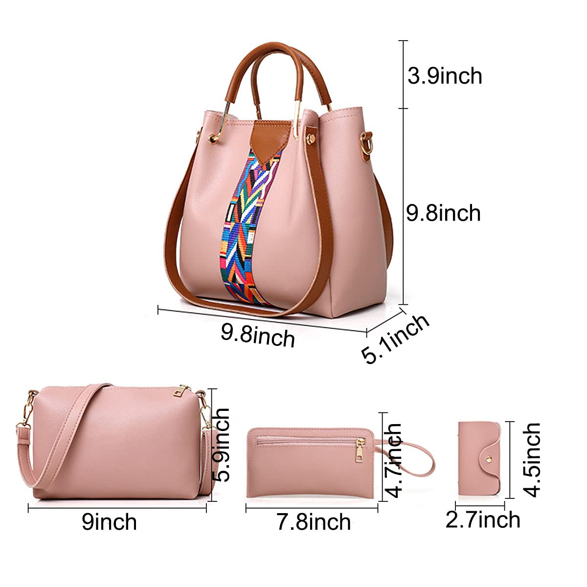 Stylish 4-Piece Women's Handbag Set - Shoulder Bags, Top-Handle Purses, Tote & Satchel for Everyday Use | Perfect for Work, Travel and Casual Outings