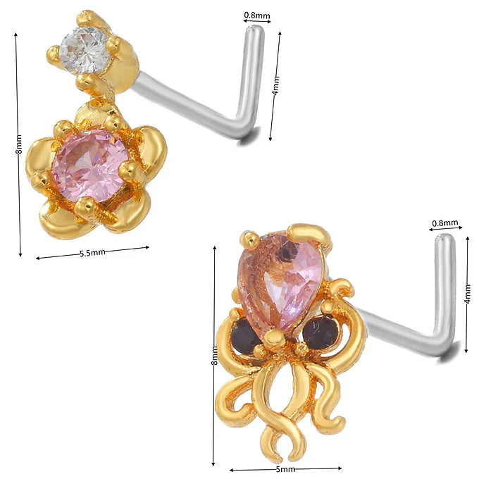 20G Surgical Steel Octopus Nose Ring - Hypoallergenic Body Jewelry for Cartilage & Nostril Piercings | Perfect for Everyday Wear & Alternative Fashion Styles
