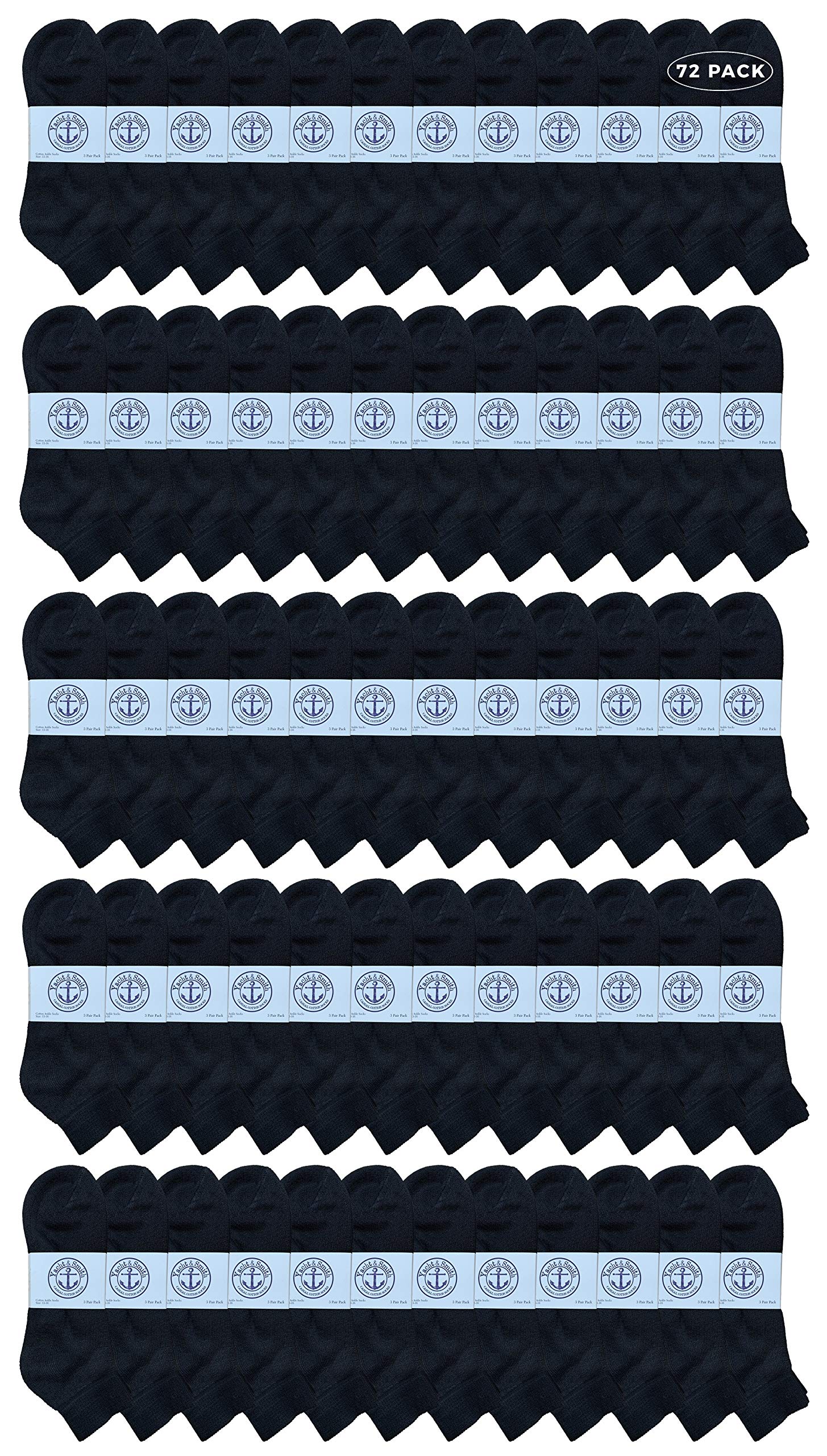 Yacht & Smith King Size Quarter Ankle Socks - 6-Pack Cotton Crew Socks for Big & Tall Men (Size 13-16) - Breathable Comfort for Everyday Wear, Sports & Work