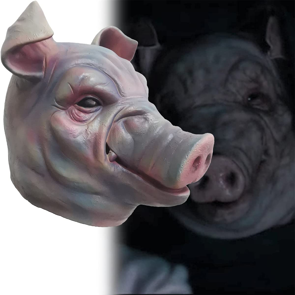 Scary Pig Latex Mask - Horror Killer Cosplay Mask for Halloween, Haunted Houses & Theatrical Performances - Realistic & Terrifying Costume Accessory