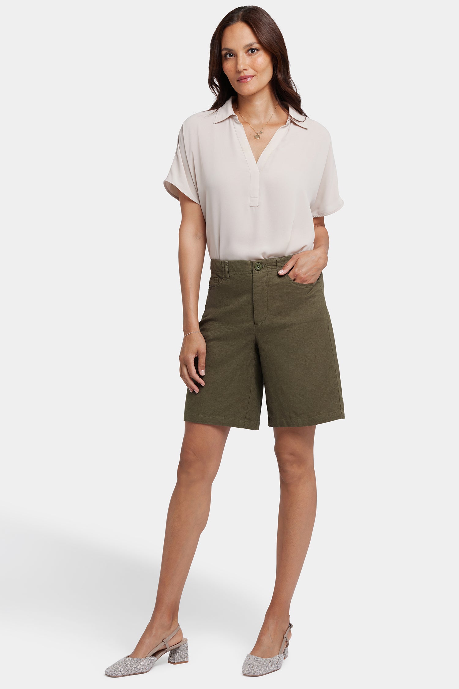 Bay Leaf Men's 5 Pocket Bermuda Shorts - Comfortable Casual Summer Shorts for Outdoor Activities, Travel & Beach