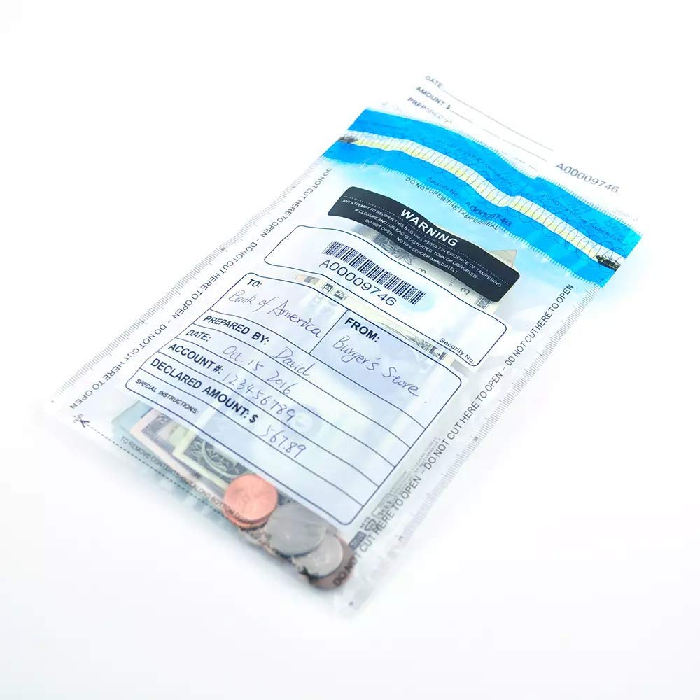 Tamper-Evident Clear Deposit Bags 6x9 Inches (300 Pack) - Security Bank Deposit Envelopes for Cash, Checks & Valuables - Ideal for Banks, Retail Stores & Small Businesses