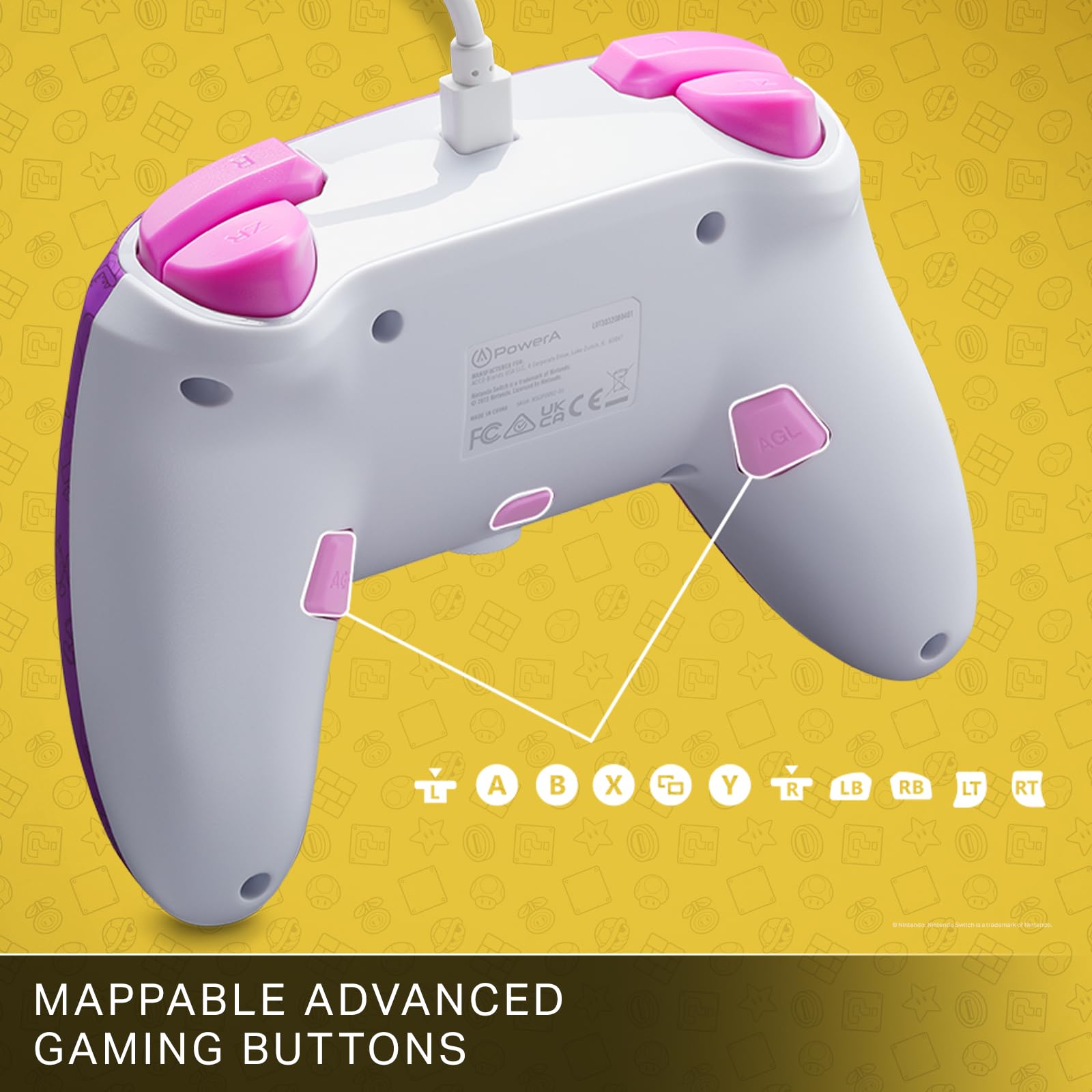 PowerA Wired Controller for Nintendo Switch - Princess Peach Battle Edition | Enhanced Gaming Experience for Switch & Switch OLED | Perfect for Multiplayer & Competitive Play