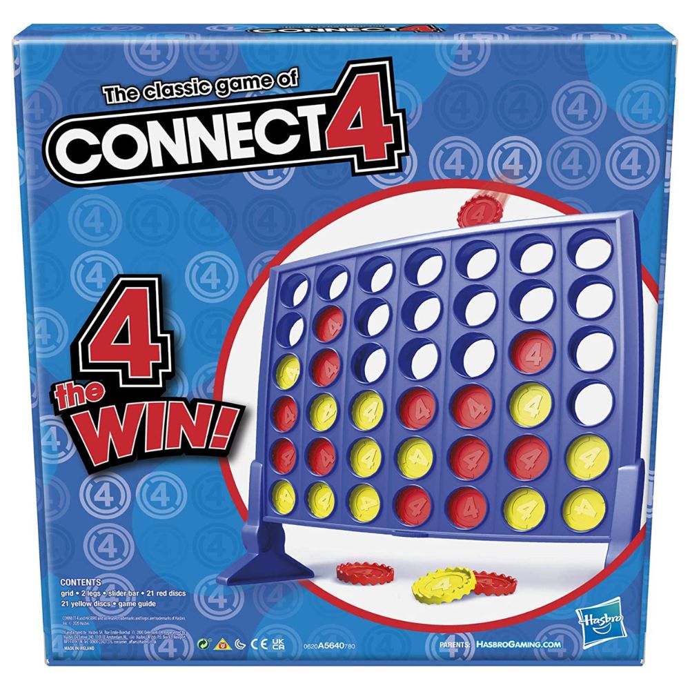 Connect 4 Classic Board Game - Strategy Game for Kids & Adults - Fun Family Game Night Activity - Perfect for Parties, Travel & Indoor Entertainment