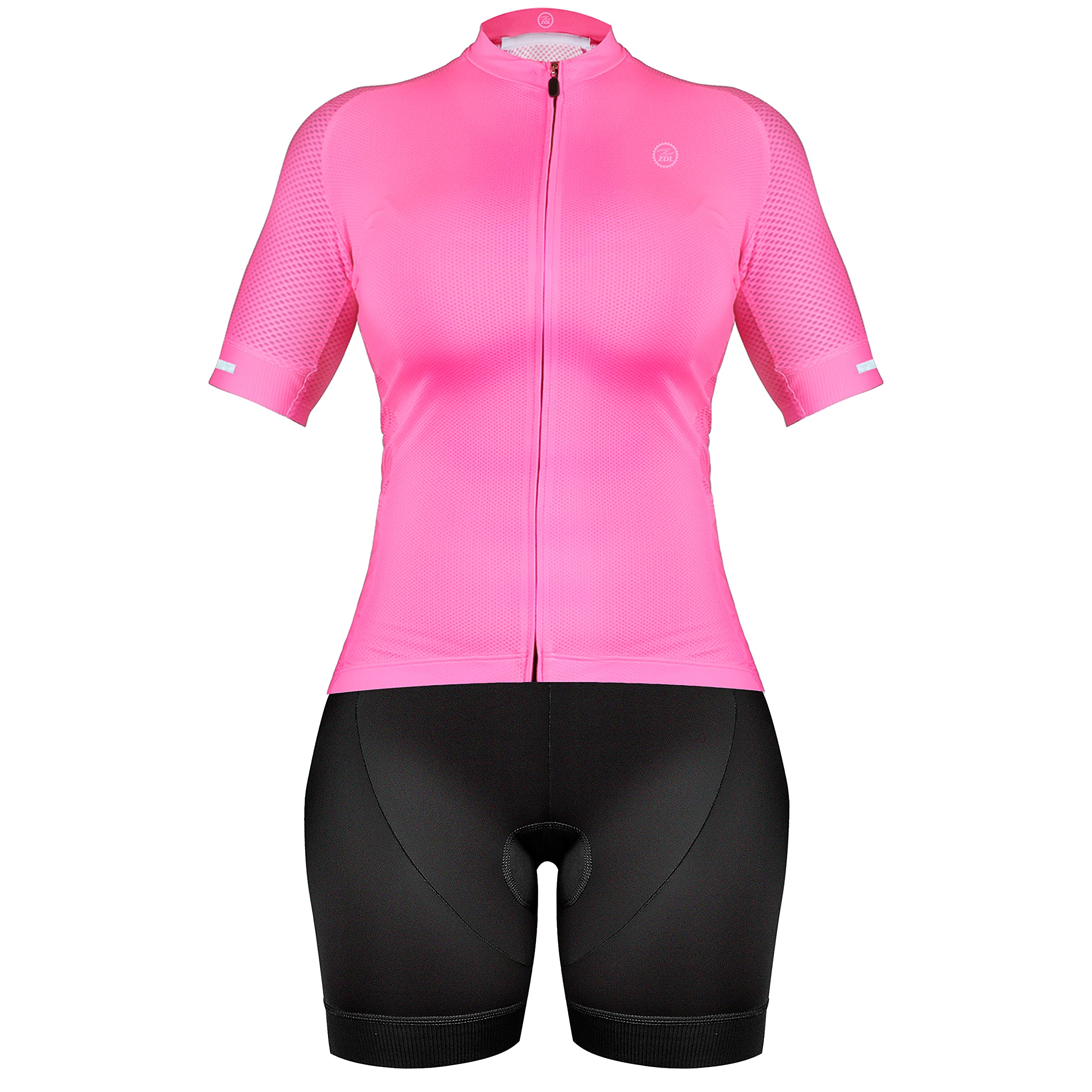 Zol Cycling Women's Breathable Race Fit Jersey with Bib Shorts - High Performance Bike Jersey for Road & Mountain Biking - Perfect for Cycling, Training & Racing