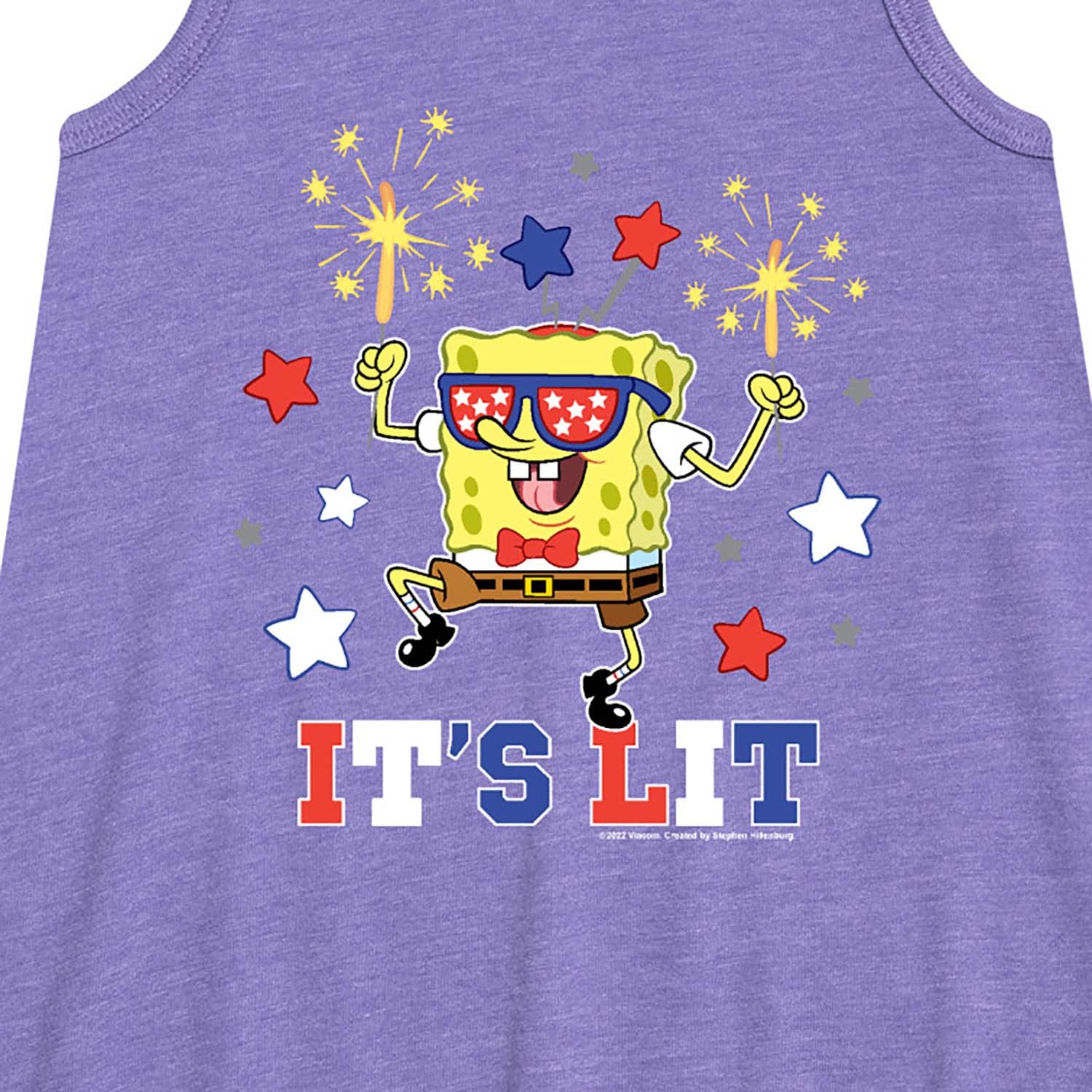 HYBRID APPAREL Spongebob Squarepants It's Lit Toddler & Youth Girls A-Line Dress - Cute Cartoon Character Outfit for Birthday, Party & Casual Wear
